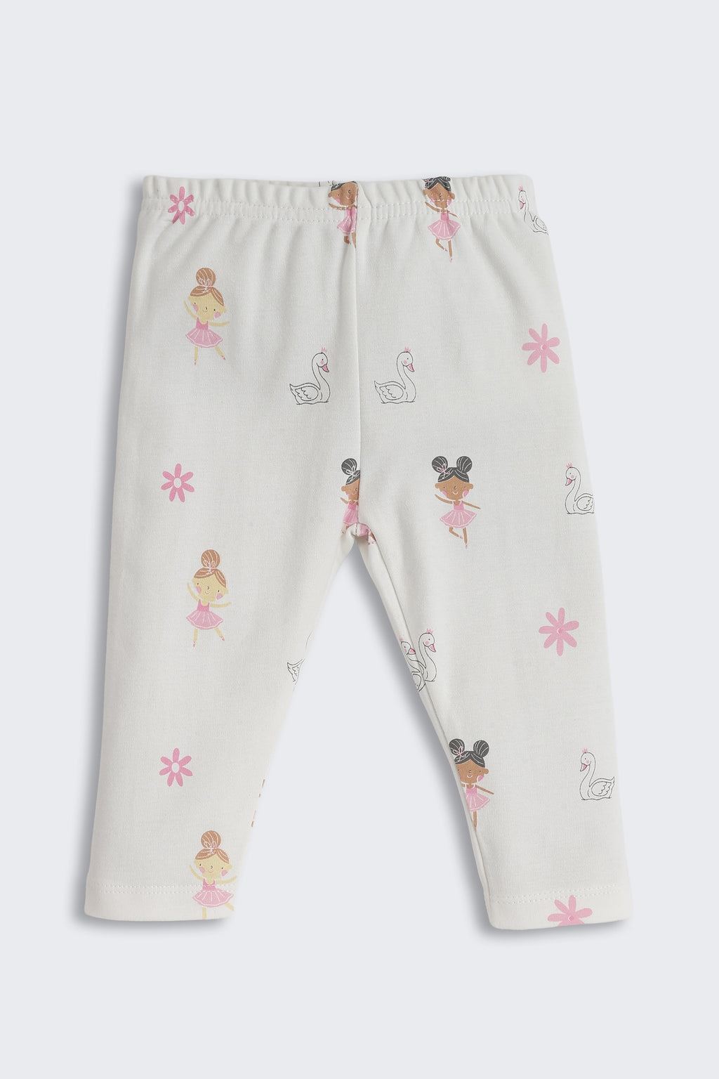 White Girls Design Printed Regular Fit Pant