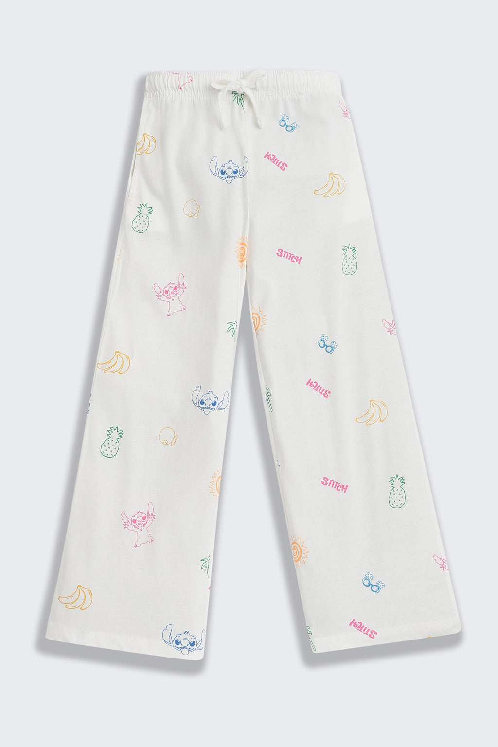 Off White Graphic Printed Regular Fit Night Suit