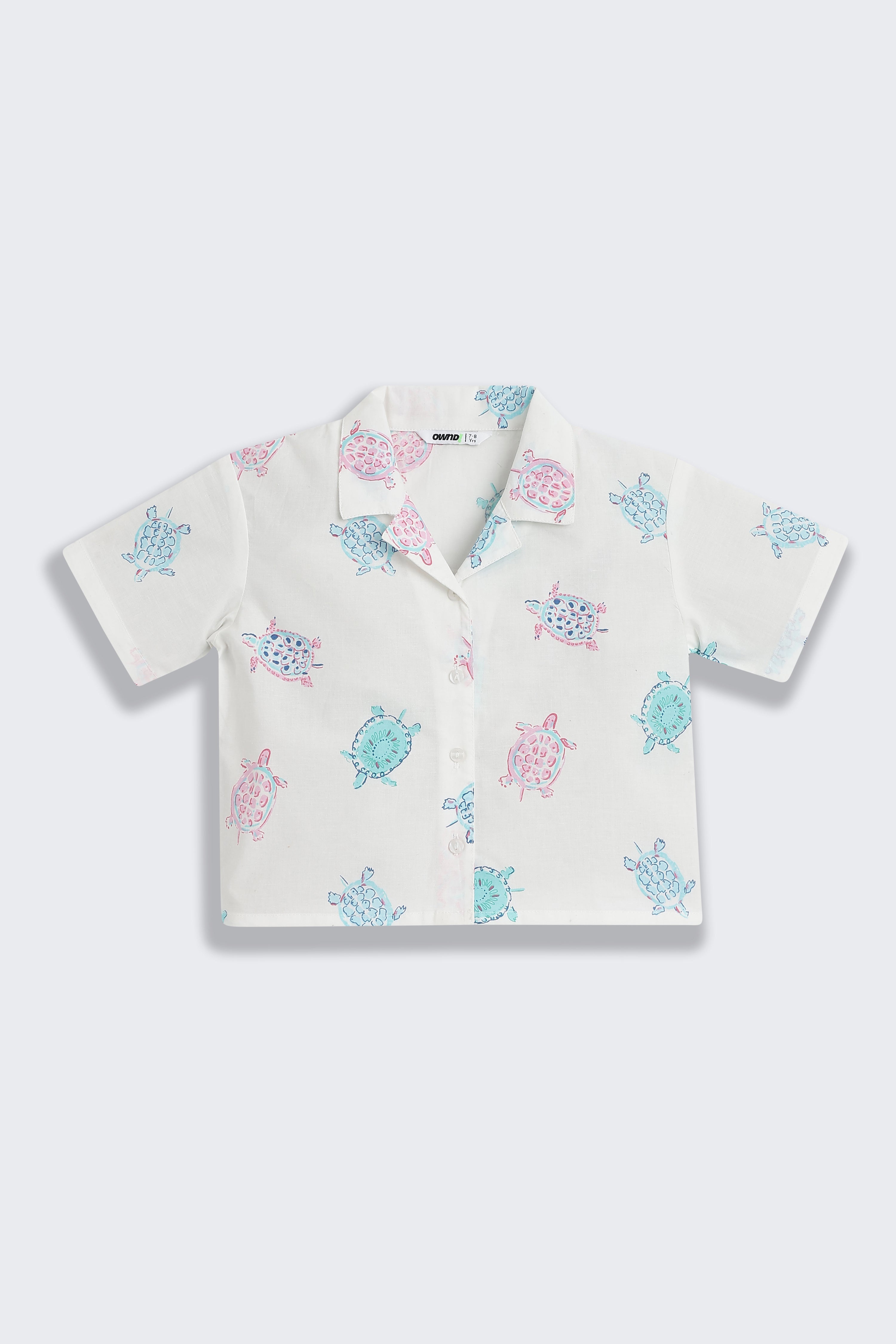 White Tortoise Printed Regular Fit Co-ord Set