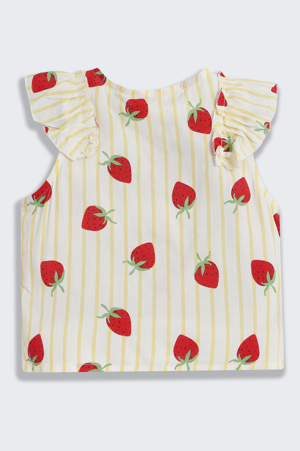 Yellow Strawberry Printed Regular Fit Co-ord Set