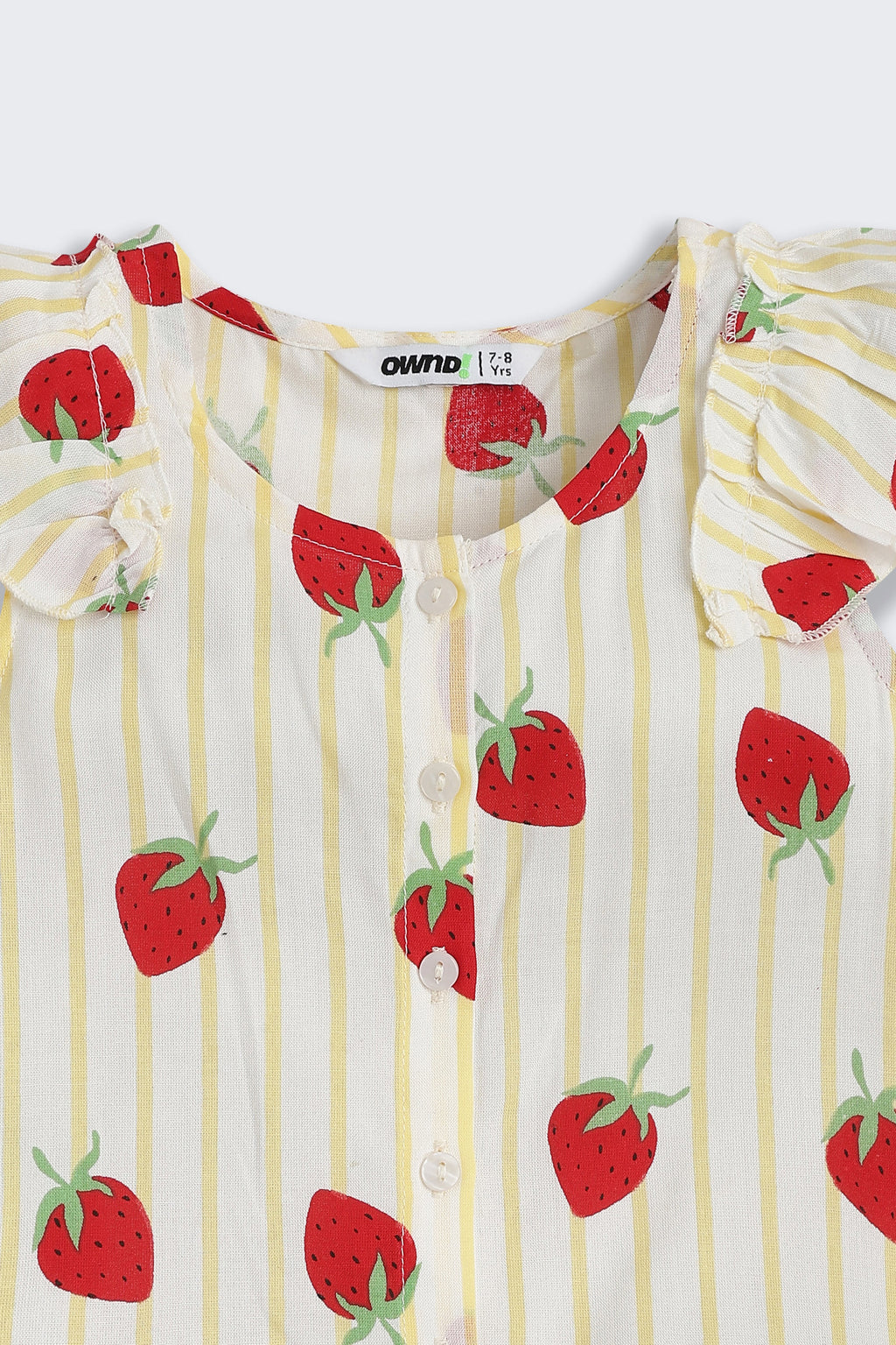 Yellow Strawberry Printed Regular Fit Co-ord Set