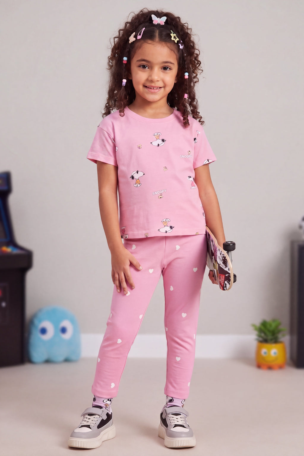 Pink Printed Regular Fit Co-ord Set
