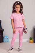 Pink Printed Regular Fit Co-ord Set
