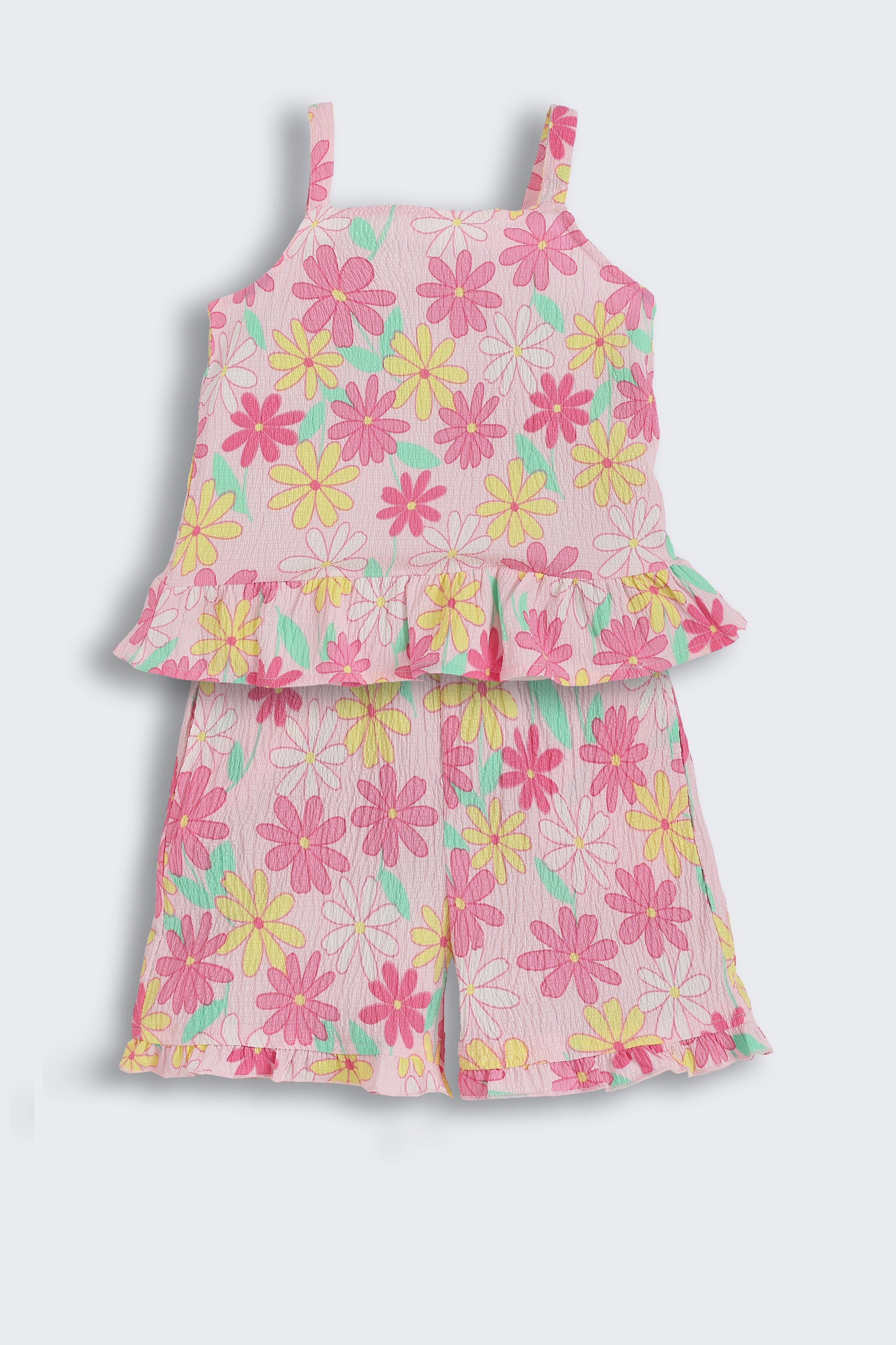 Pink Floral Printed Regular Fit Co-ord Set