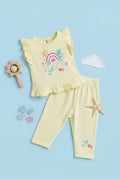 Yellow Graphic Printed Regular Fit Co-ord Set