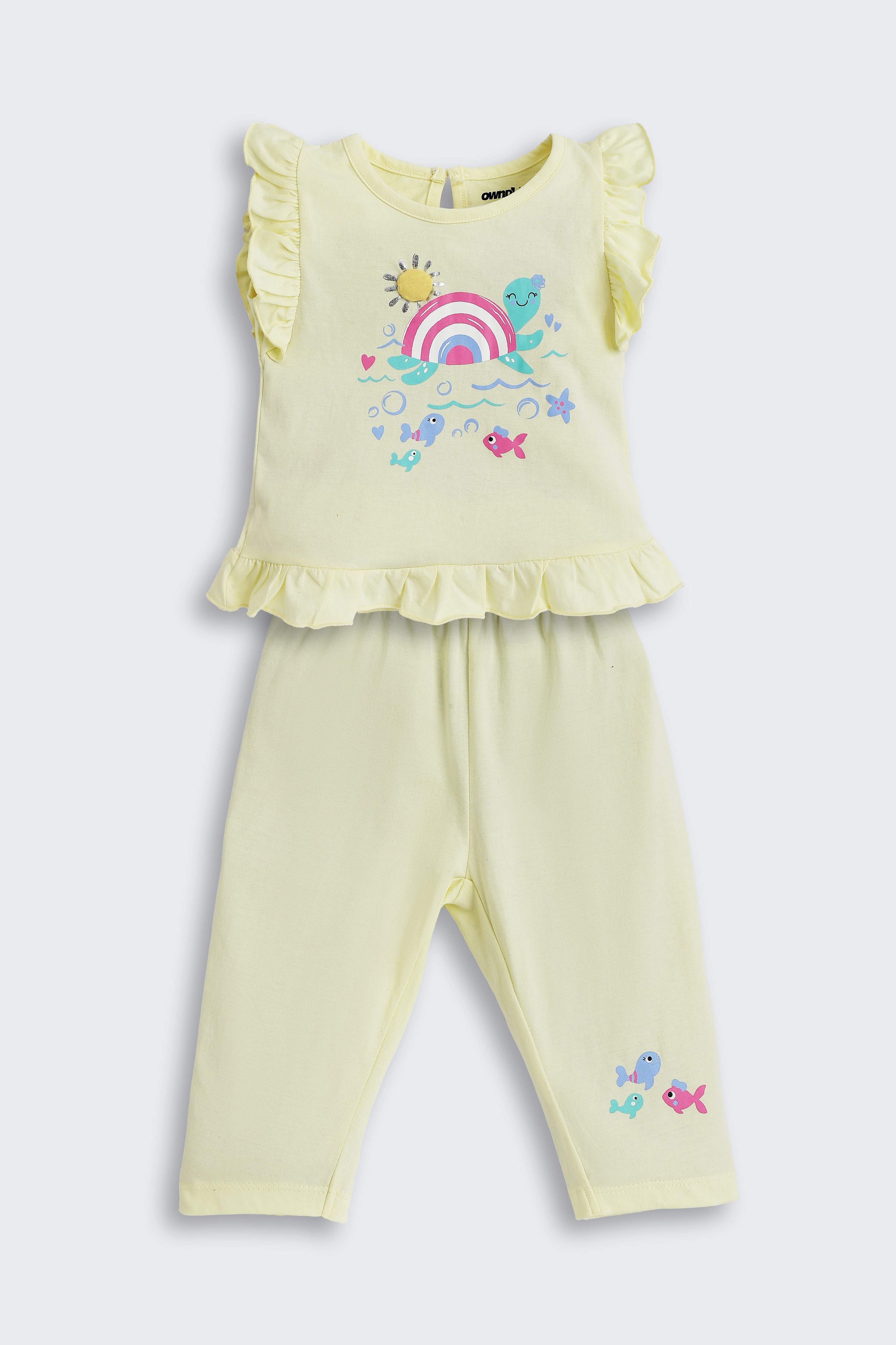 Yellow Graphic Printed Regular Fit Co-ord Set