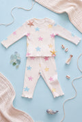 Off White Star Printed Regular Fit Co-ord Set