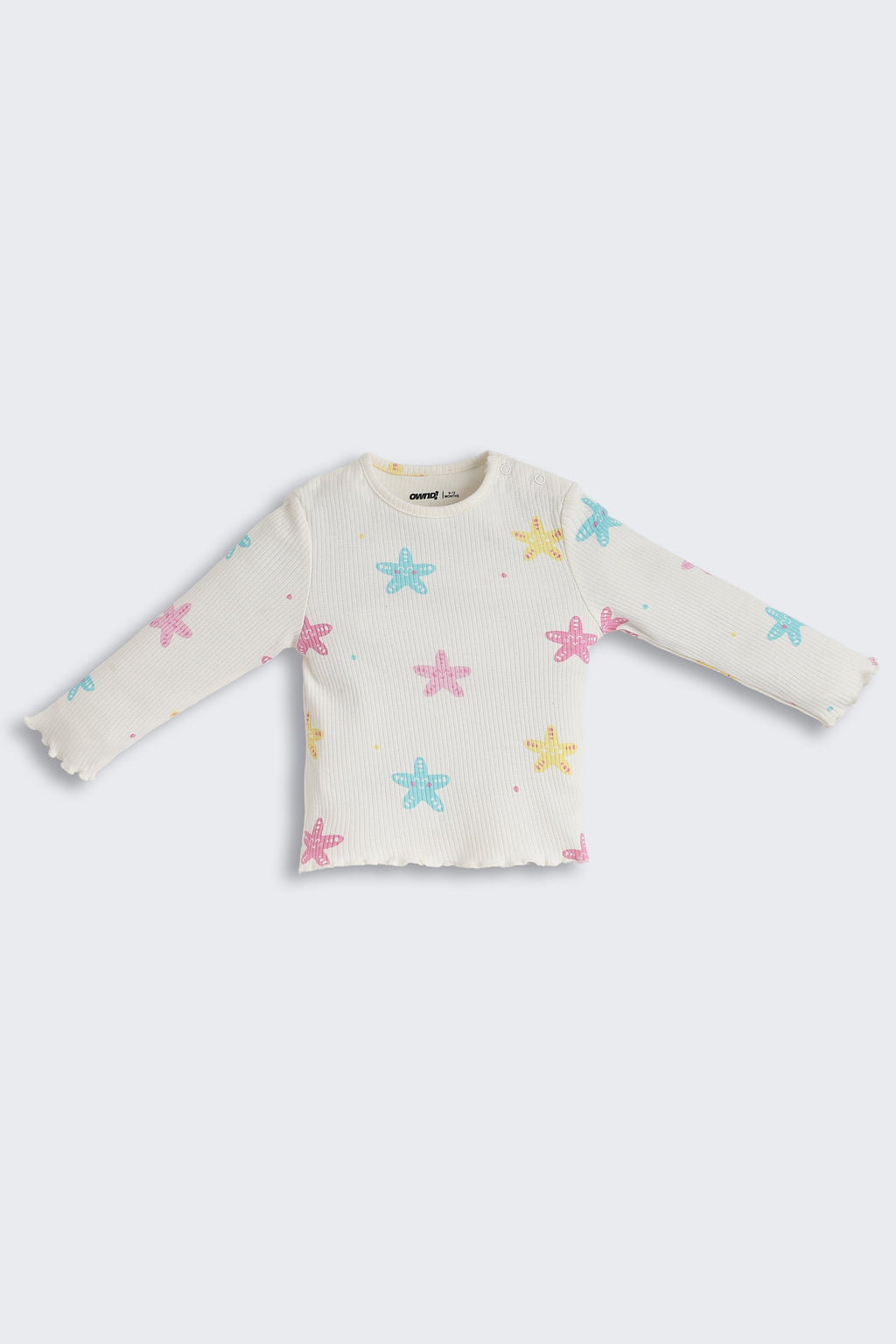 Off White Star Printed Regular Fit Co-ord Set