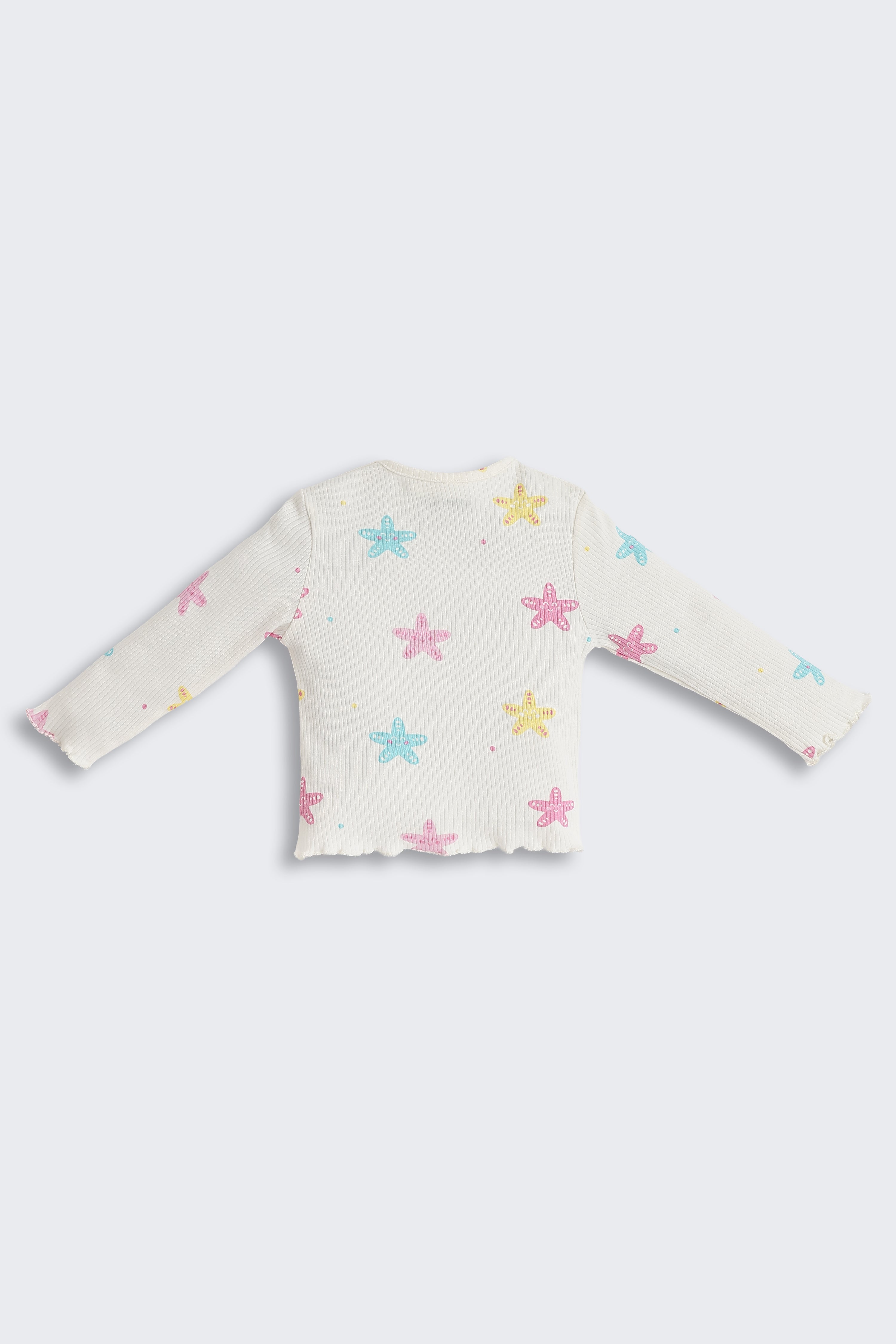 Off White Star Printed Regular Fit Co-ord Set