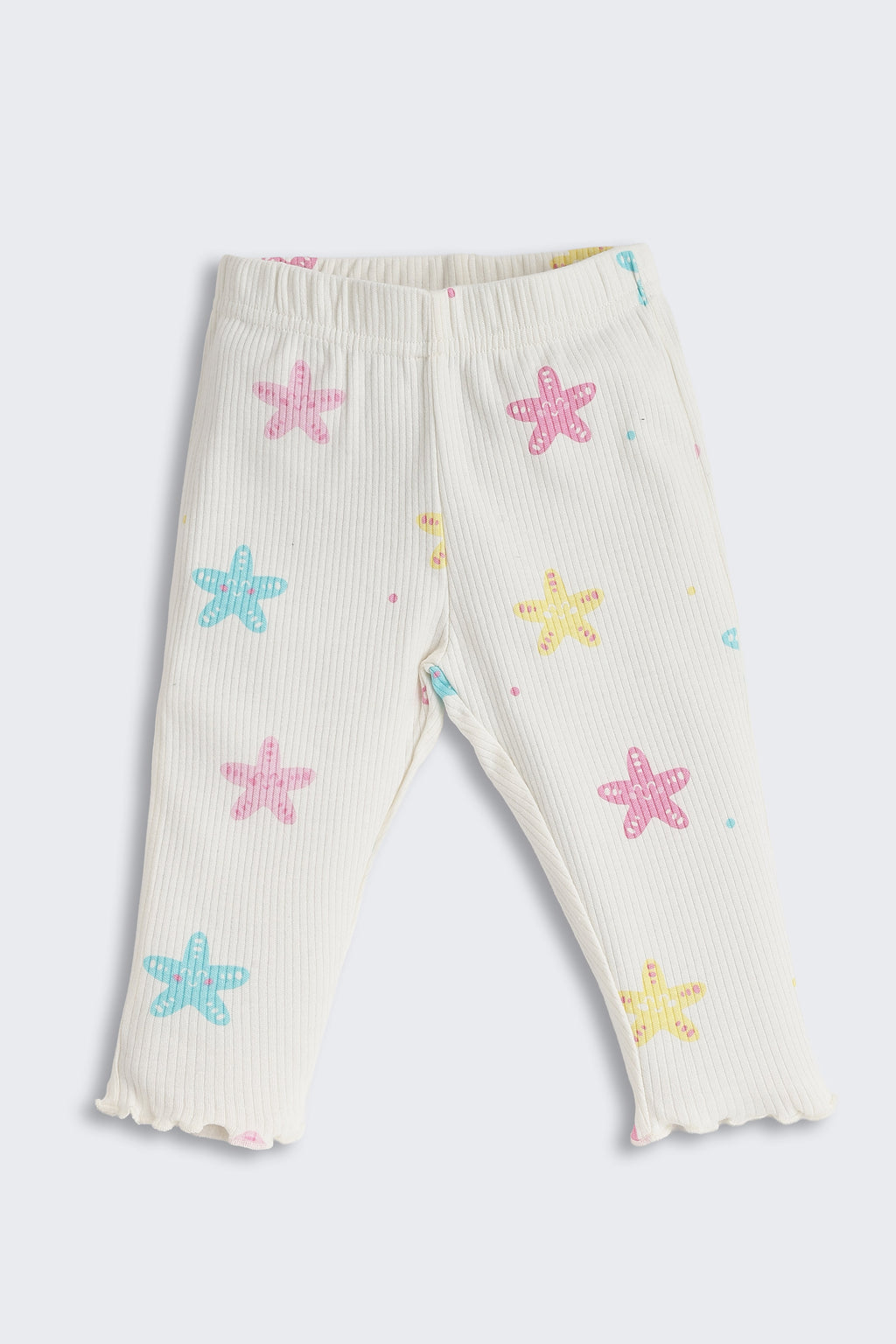 Off White Star Printed Regular Fit Co-ord Set