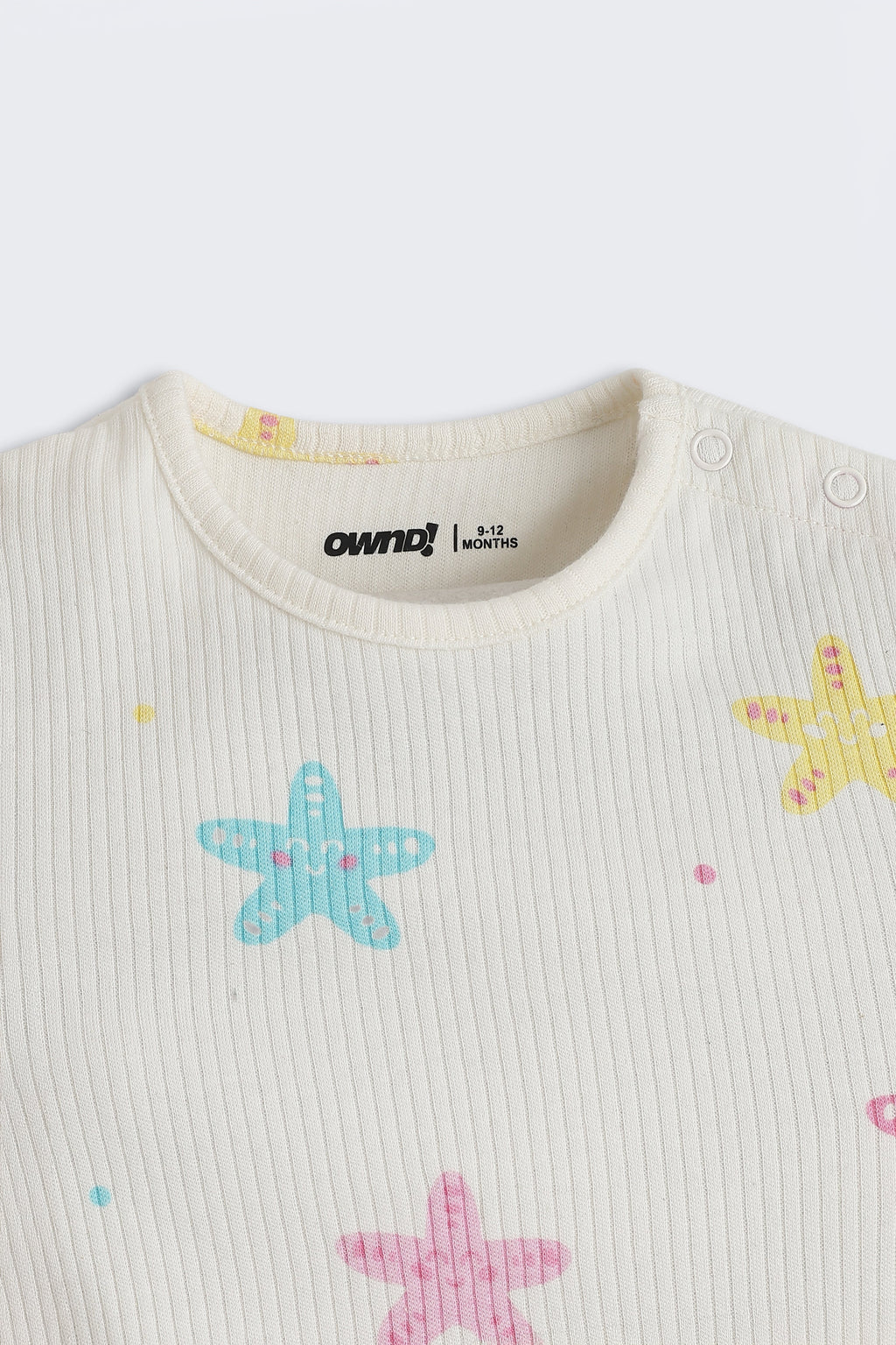 Off White Star Printed Regular Fit Co-ord Set