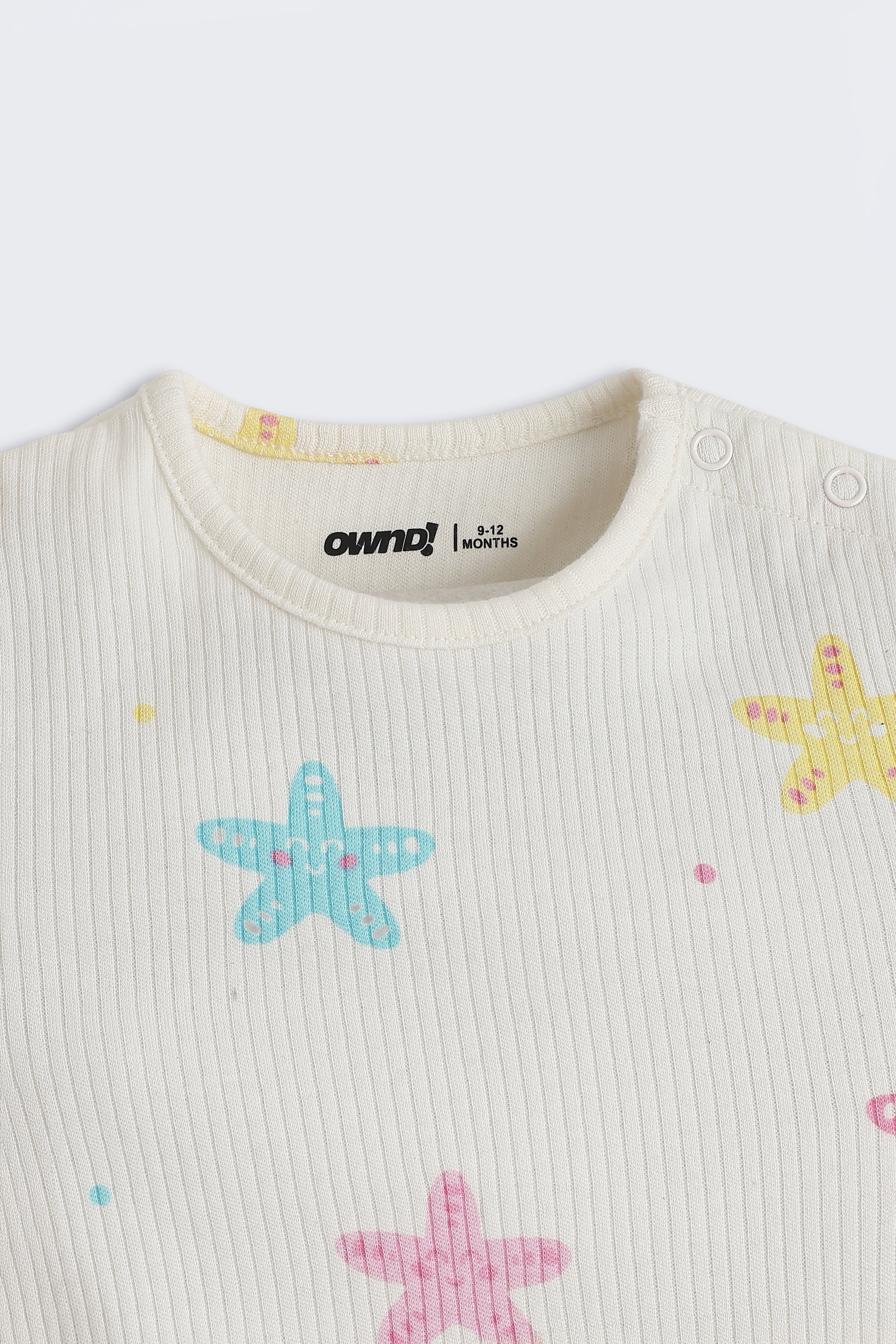 Off White Star Printed Regular Fit Co-ord Set
