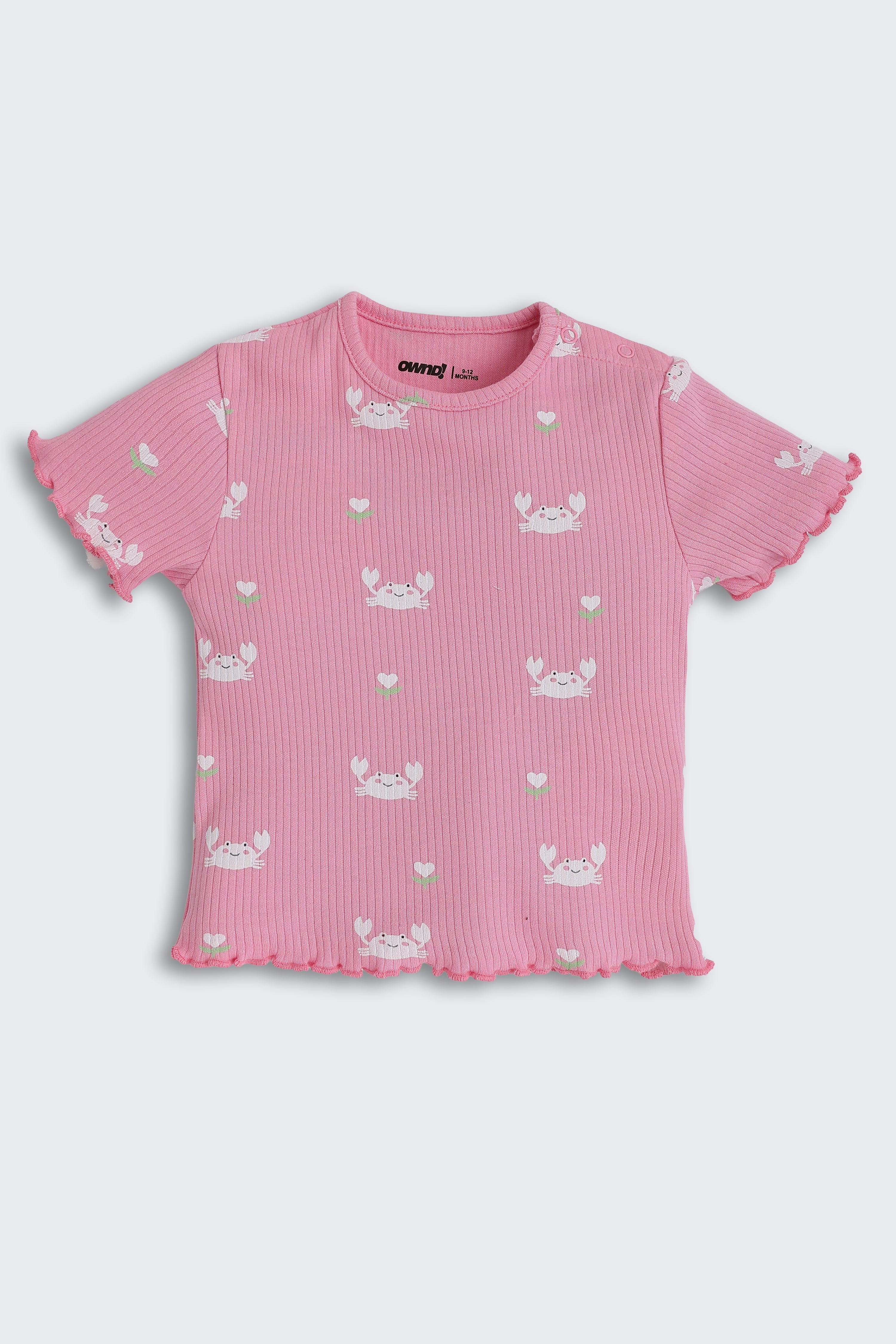Pink Crabs Printed Regular Fit Co-ord Set