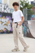 Beige 5 Pocketed Regular Fit Cargo Trouser