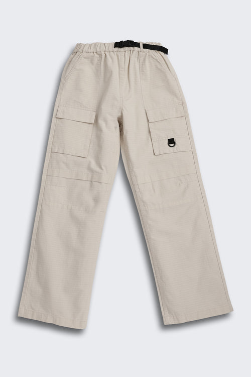 Beige 5 Pocketed Regular Fit Cargo Trouser