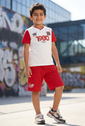 Red Typographic Printed Regular Fit Co-ord Set
