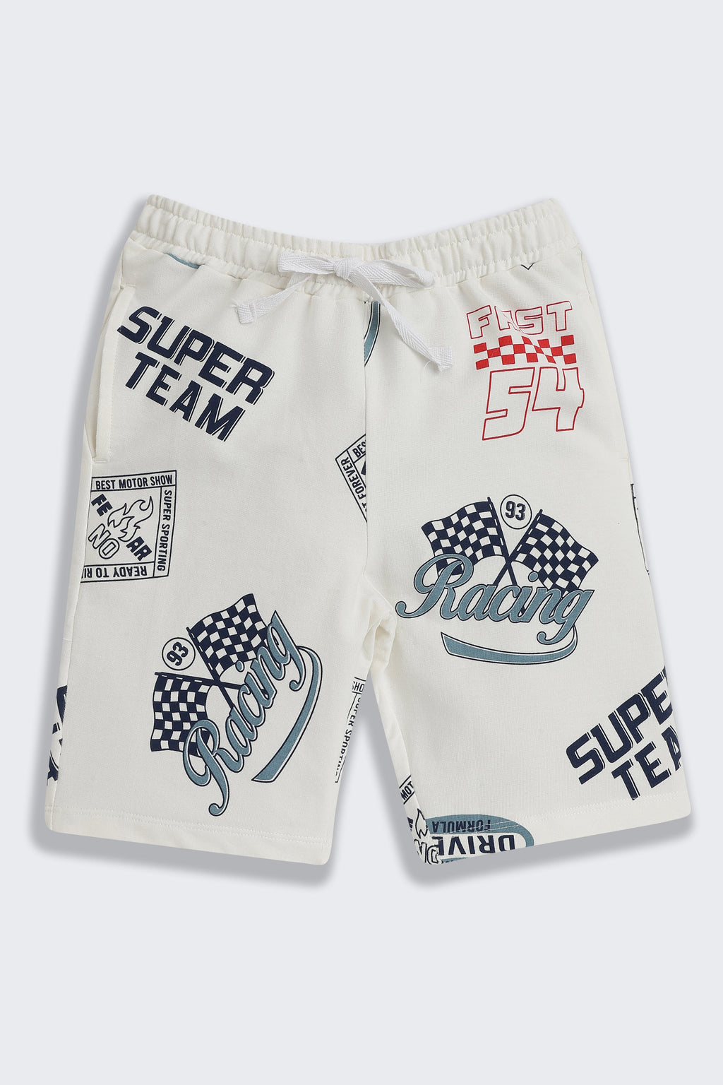 Off White Typographic Printed Regular Fit Co-ord Set