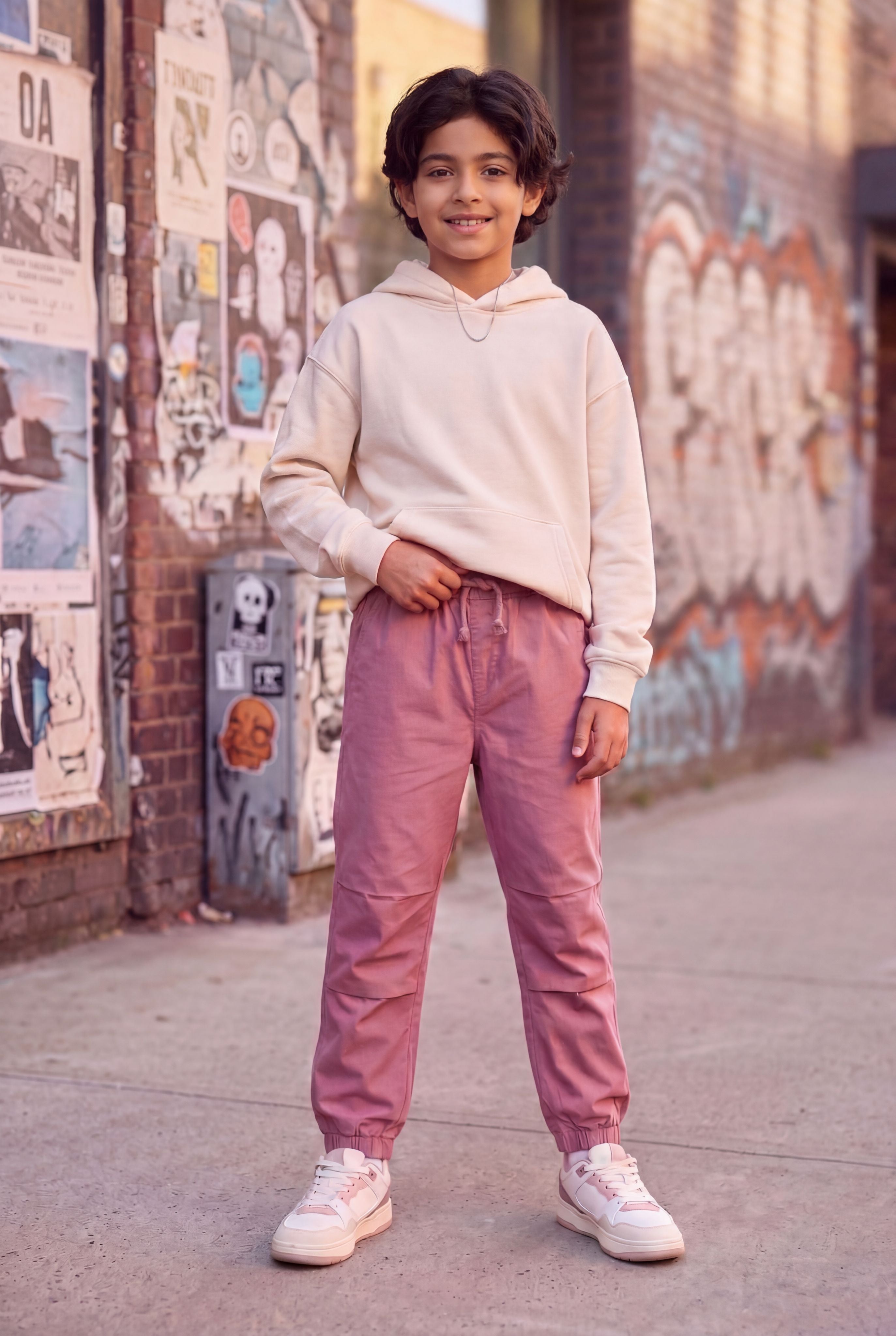 Pink 4 Pocketed Regular Fit Joggers