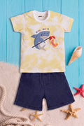 Yellow Fish Graphic Printed Regular Fit Co-ord Set