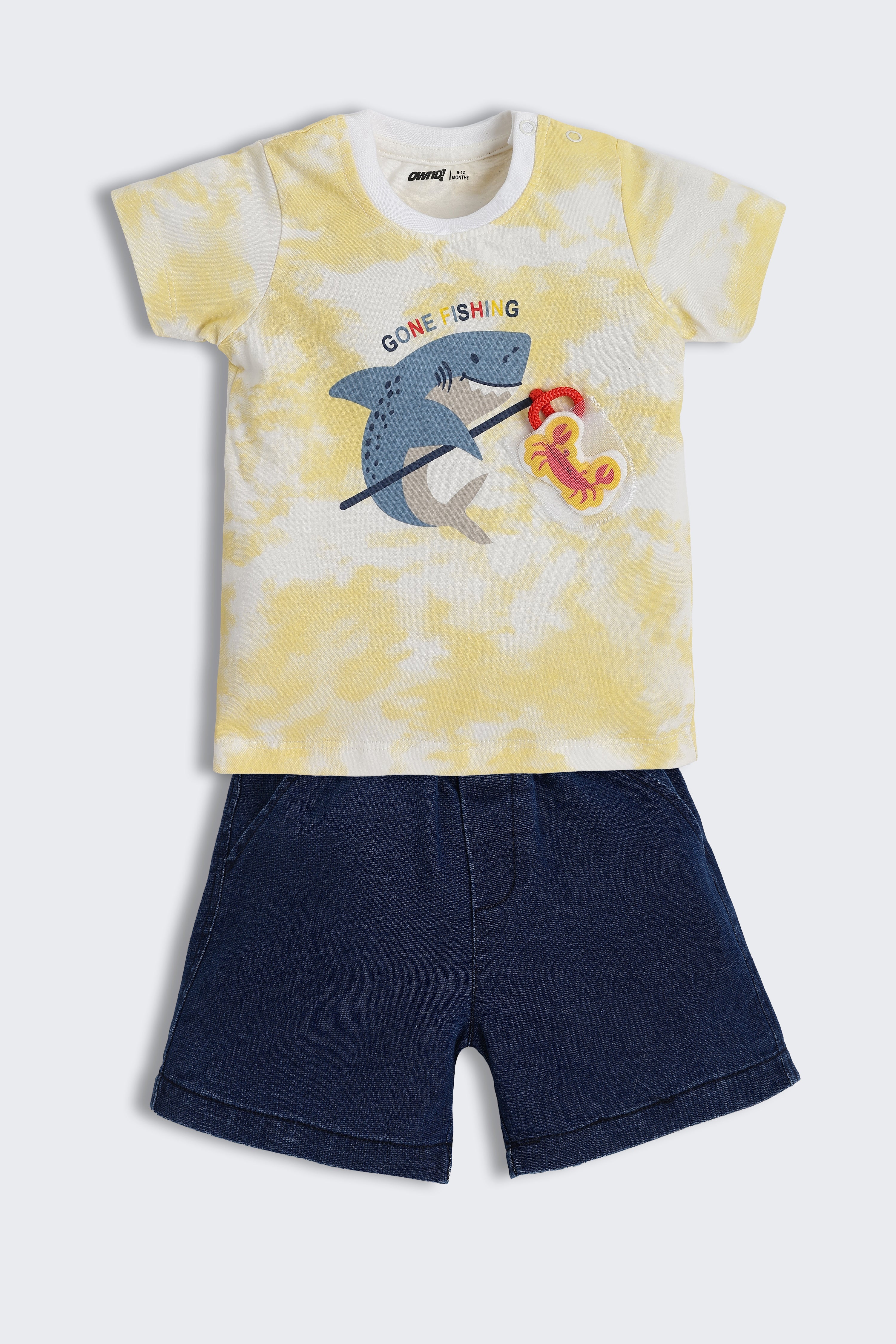 Yellow Fish Graphic Printed Regular Fit Co-ord Set