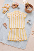 Yellow Striped Regular Fit Co-ord Set