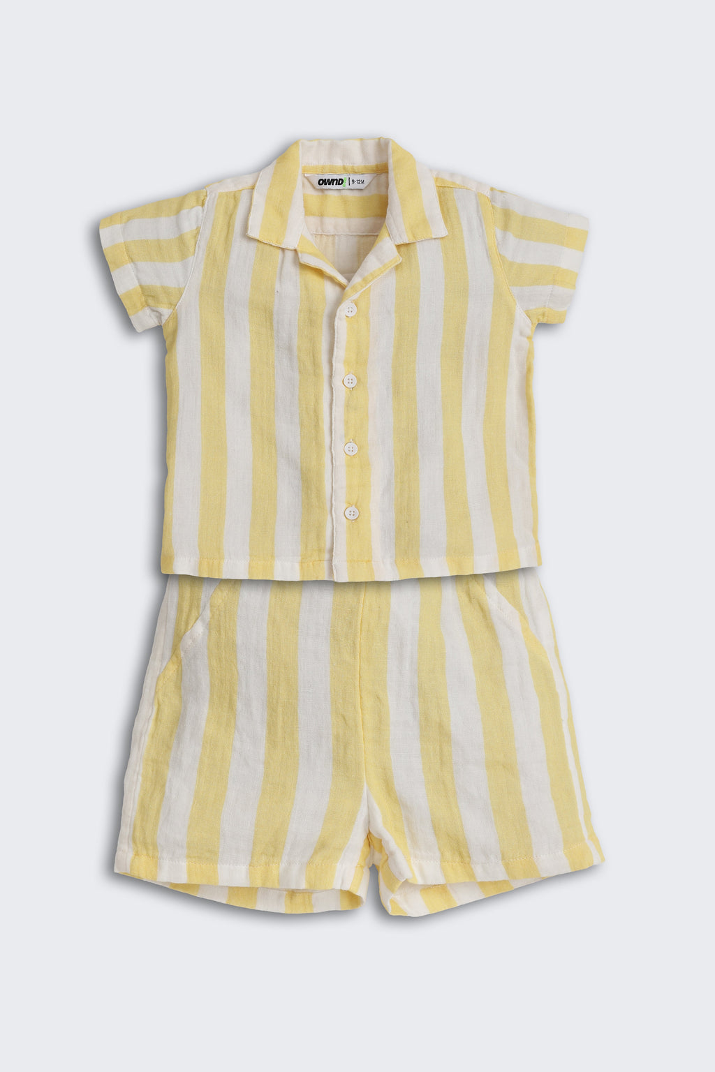 Yellow Striped Regular Fit Co-ord Set