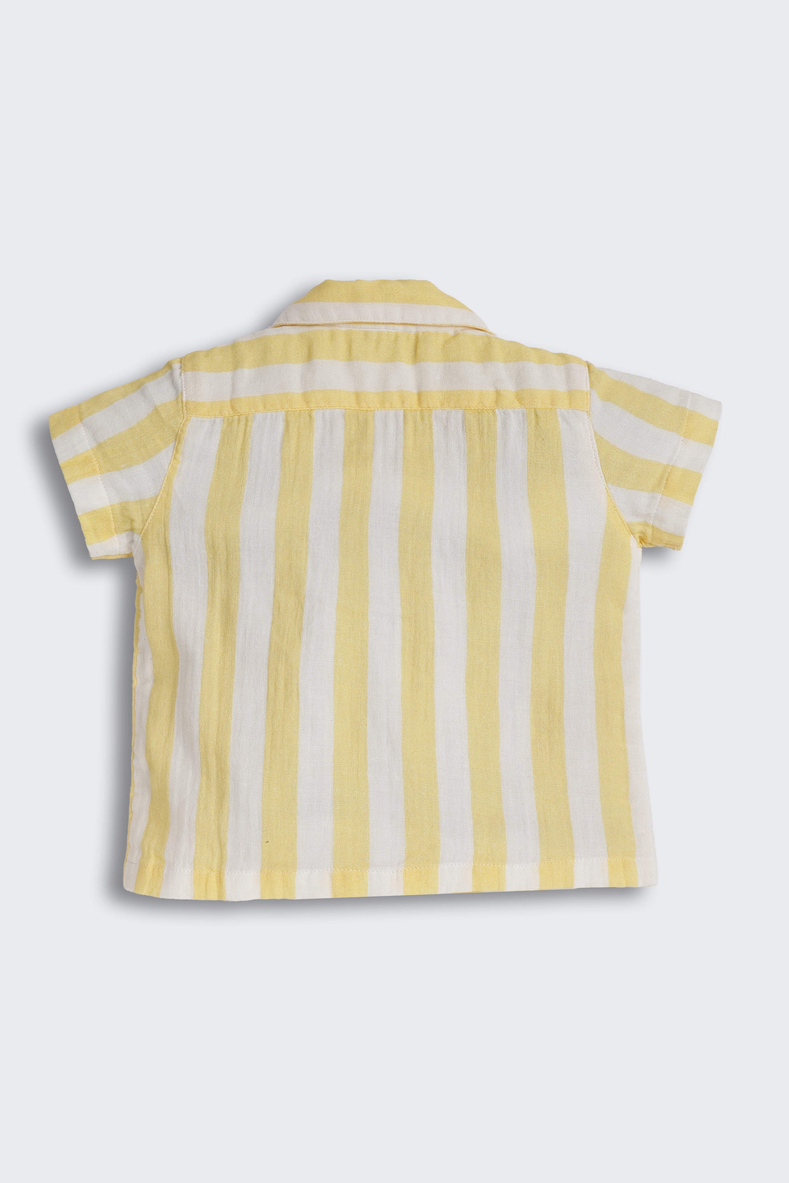 Yellow Striped Regular Fit Co-ord Set