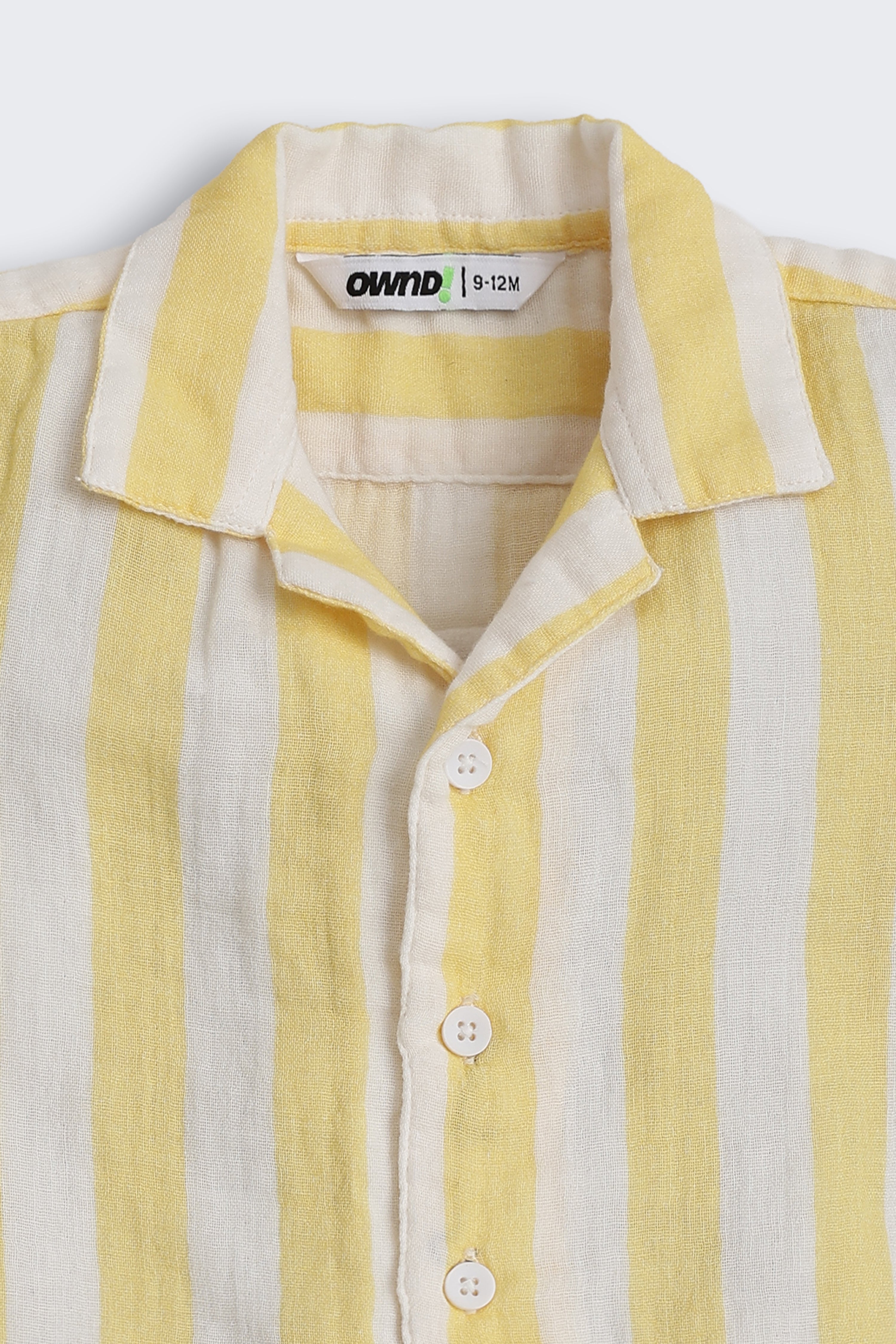 Yellow Striped Regular Fit Co-ord Set