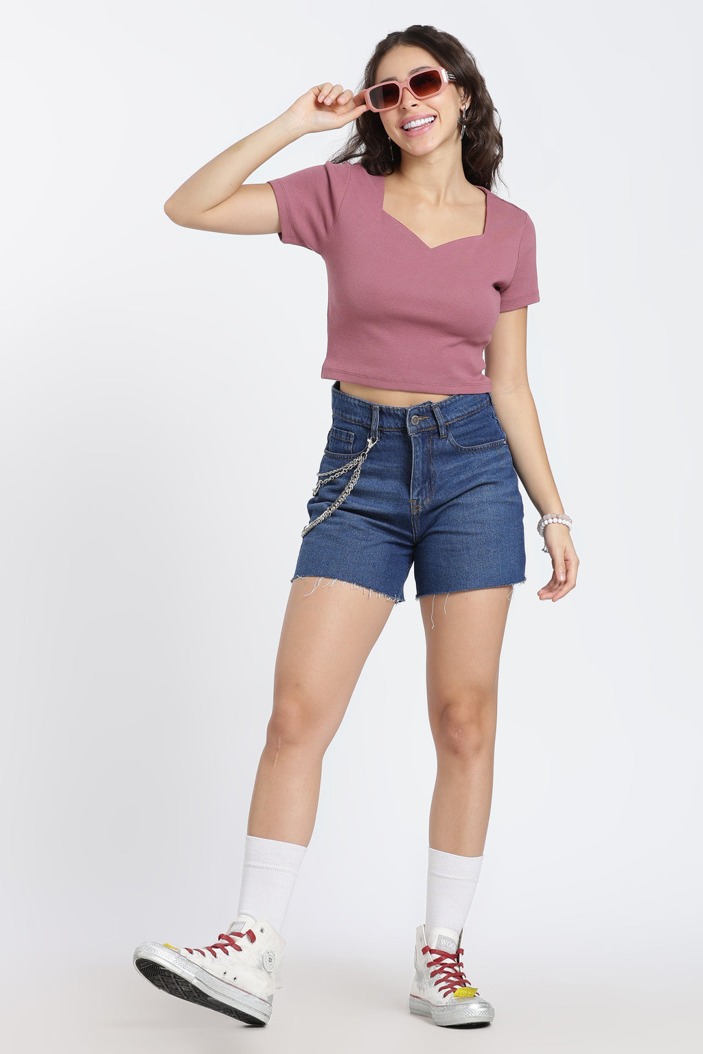 Mauve Regular Fit Crop Top