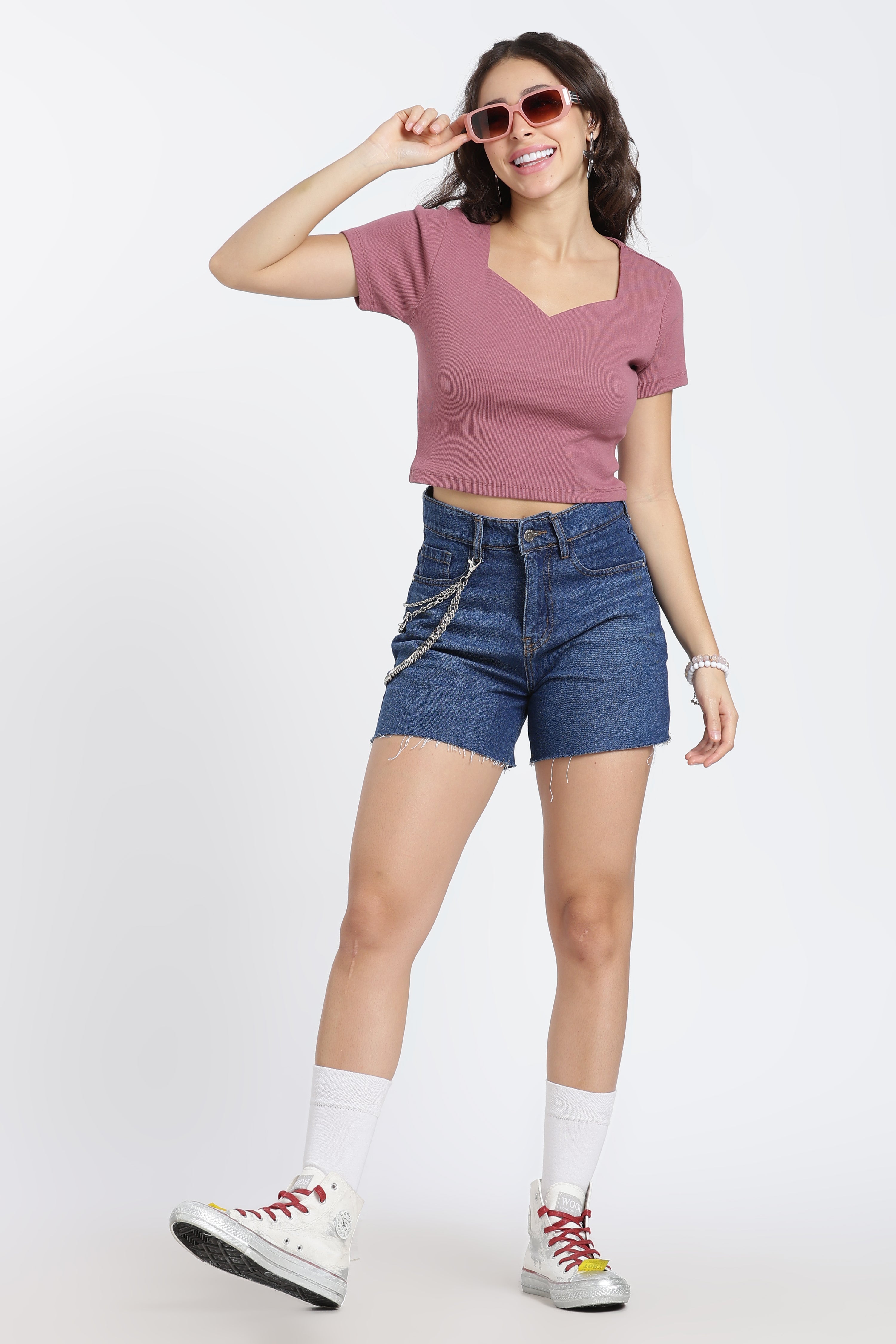 Mauve Regular Fit Crop Top