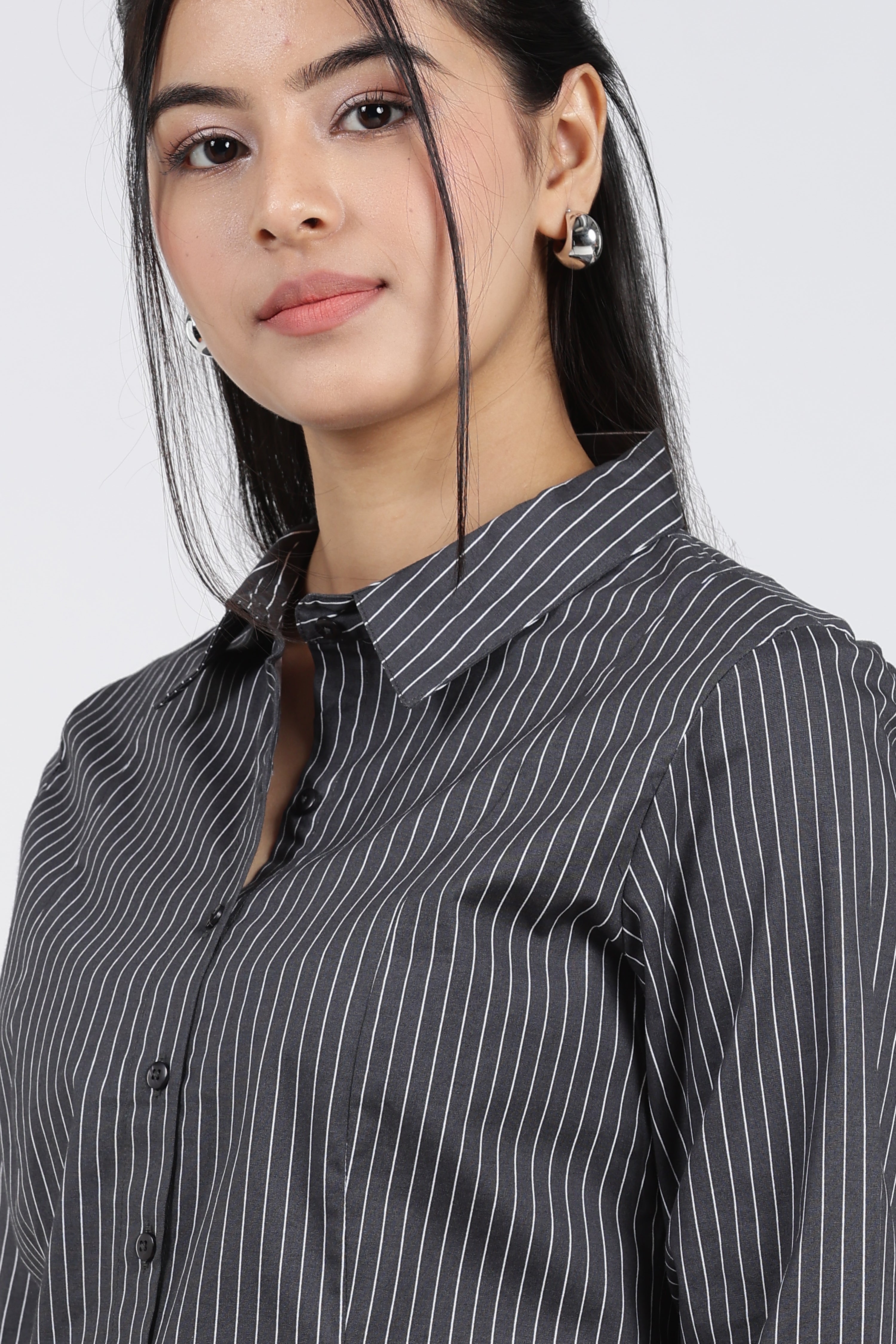 Charcoal Stripes Regular FiT-Shirt