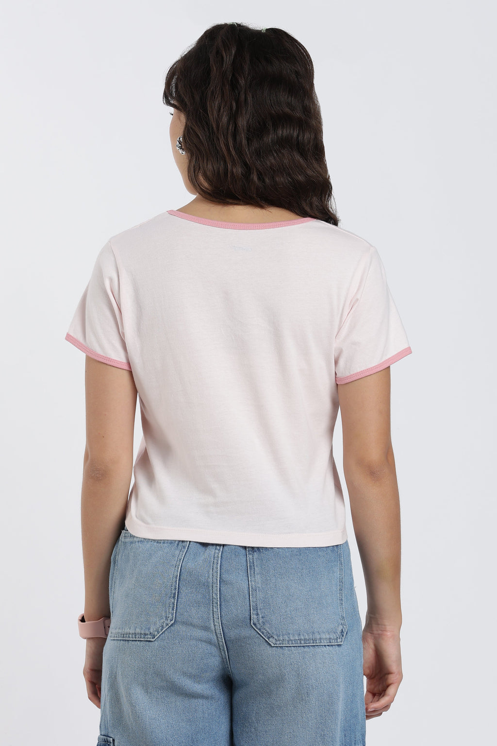 Pink Cotton Regular Fit T-Shirt