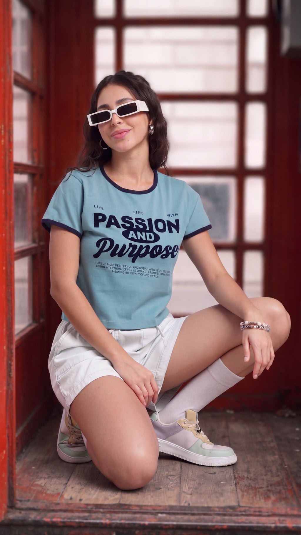 Teal Cotton Regular Fit T-Shirt