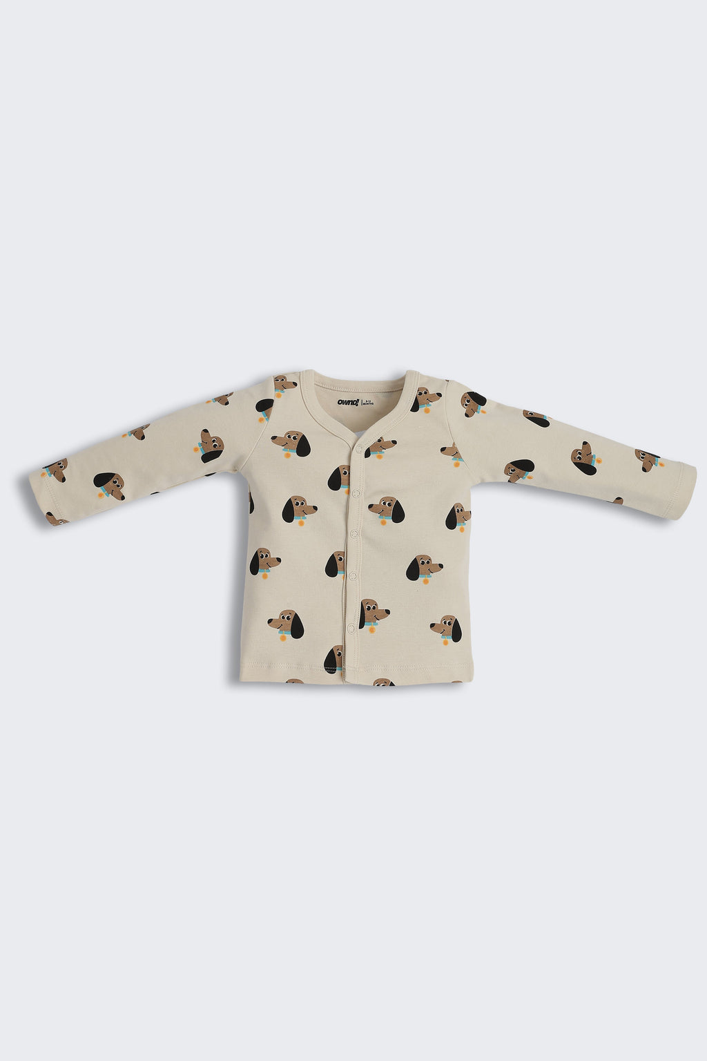 Beige Dogs Printed Regular Fit Co-ord Set
