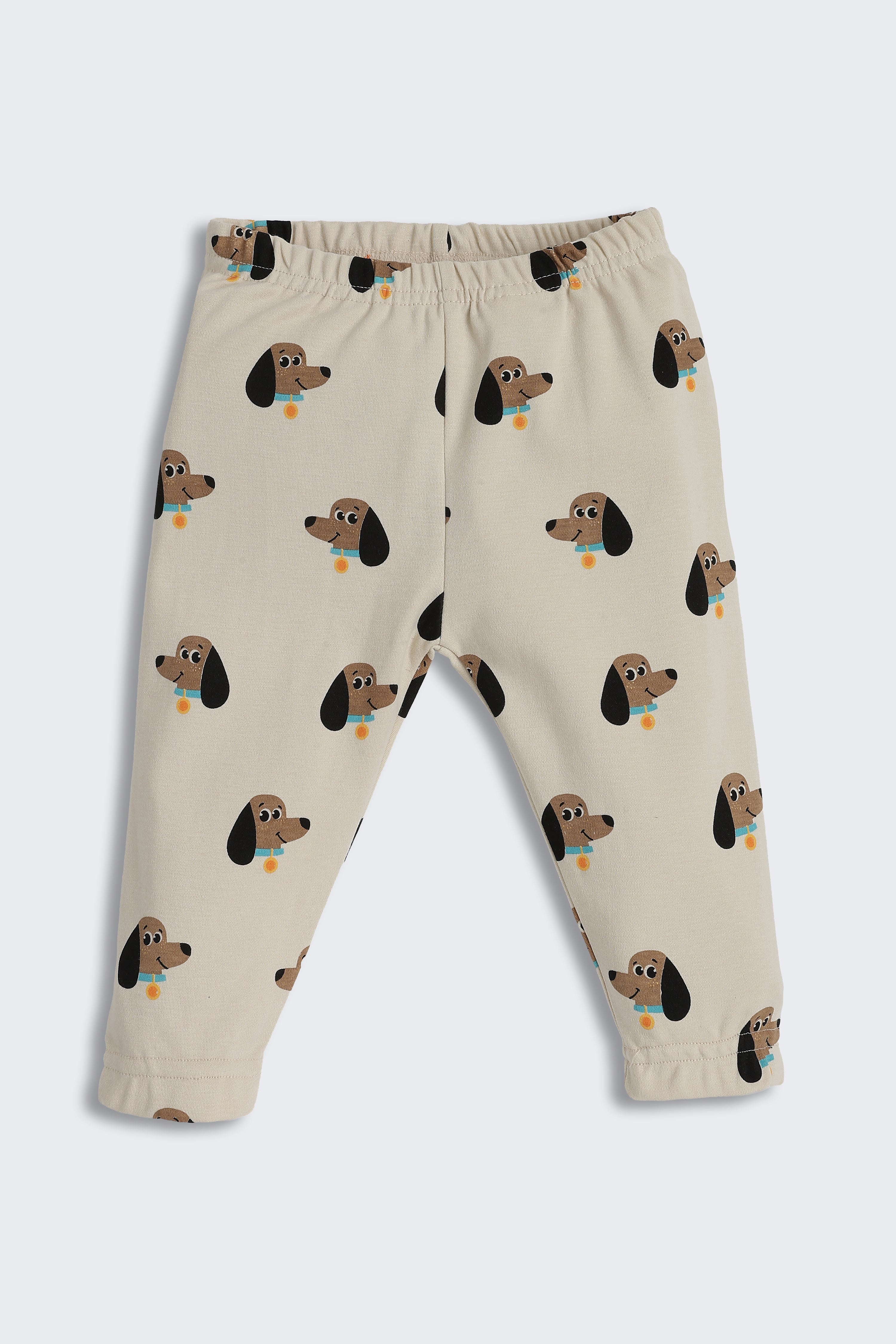 Beige Dogs Printed Regular Fit Co-ord Set