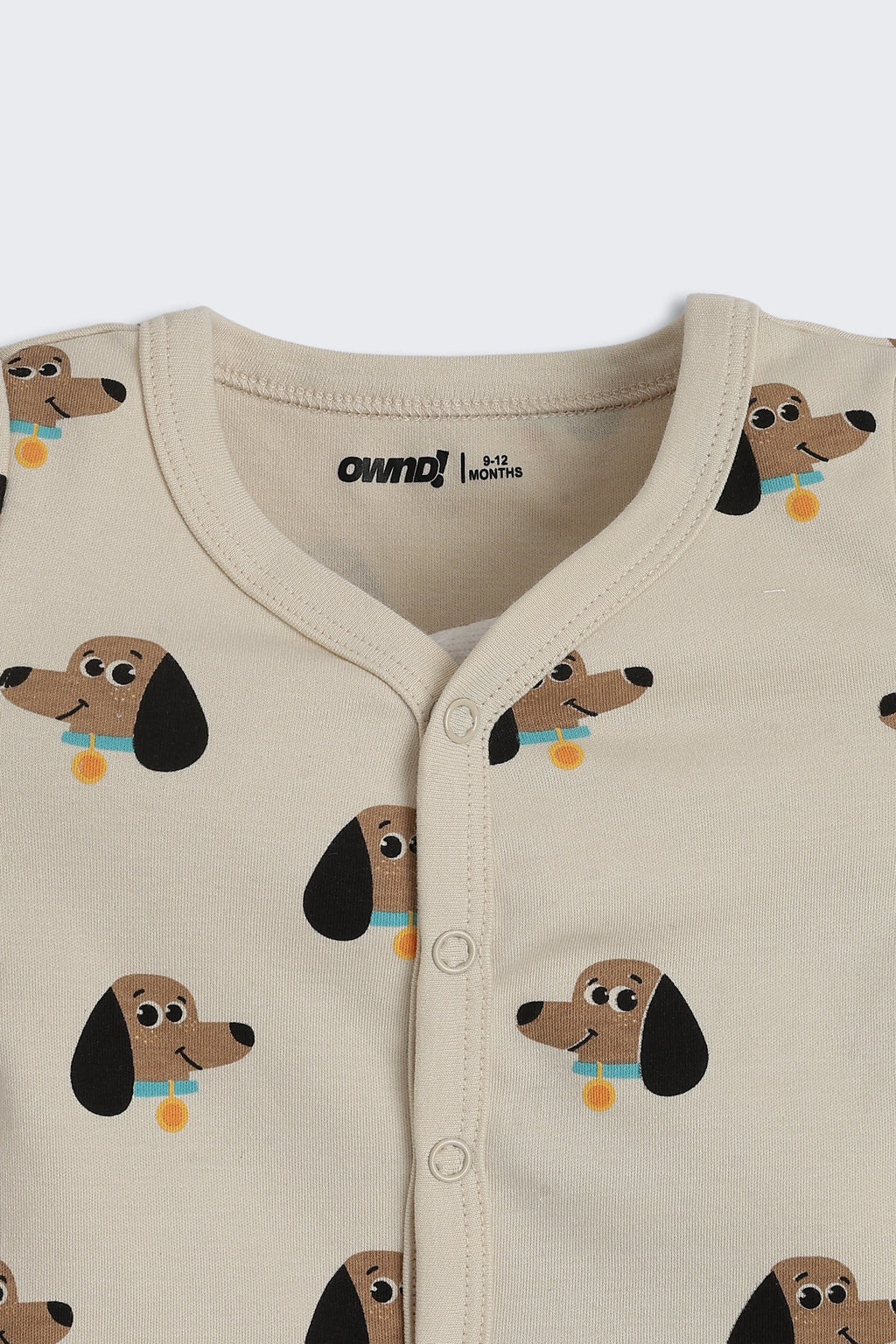 Beige Dogs Printed Regular Fit Co-ord Set
