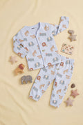 Light Blue Animal Graphic Printed Regular Fit Co-ord Set