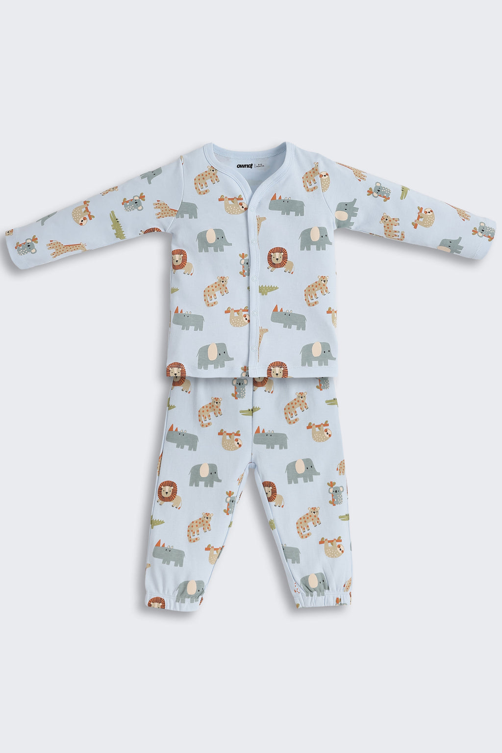 Light Blue Animal Graphic Printed Regular Fit Co-ord Set