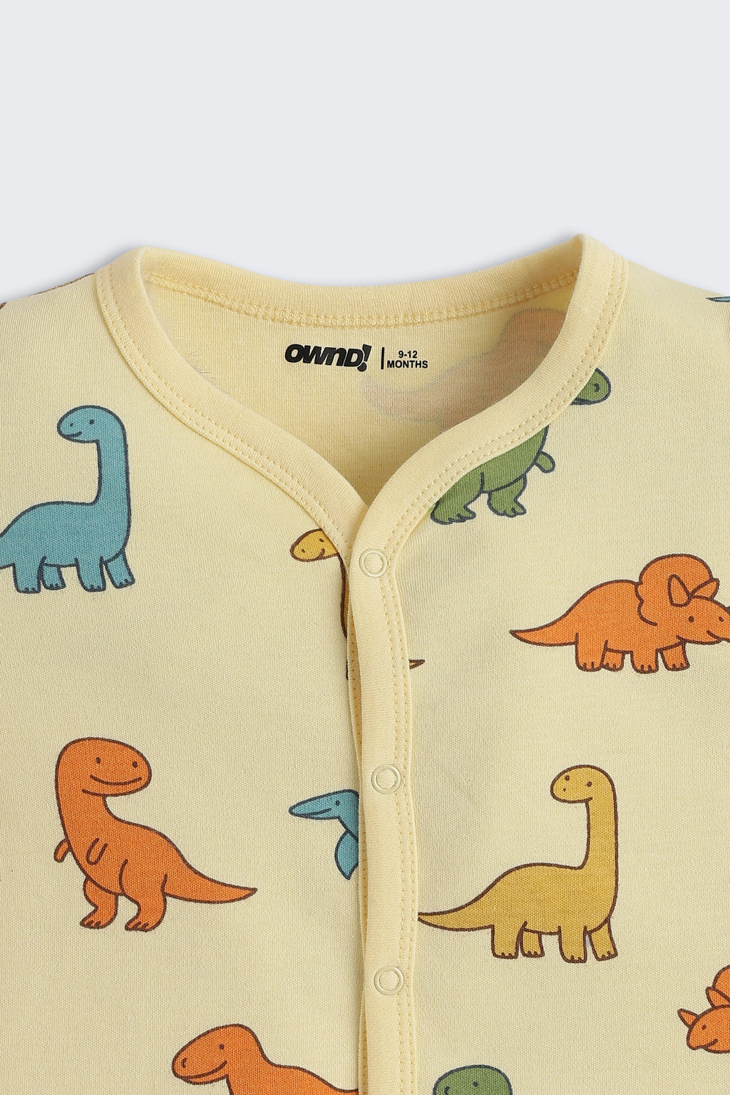 Yellow Dinosaur Graphic Printed Regular Fit Co-ord Set