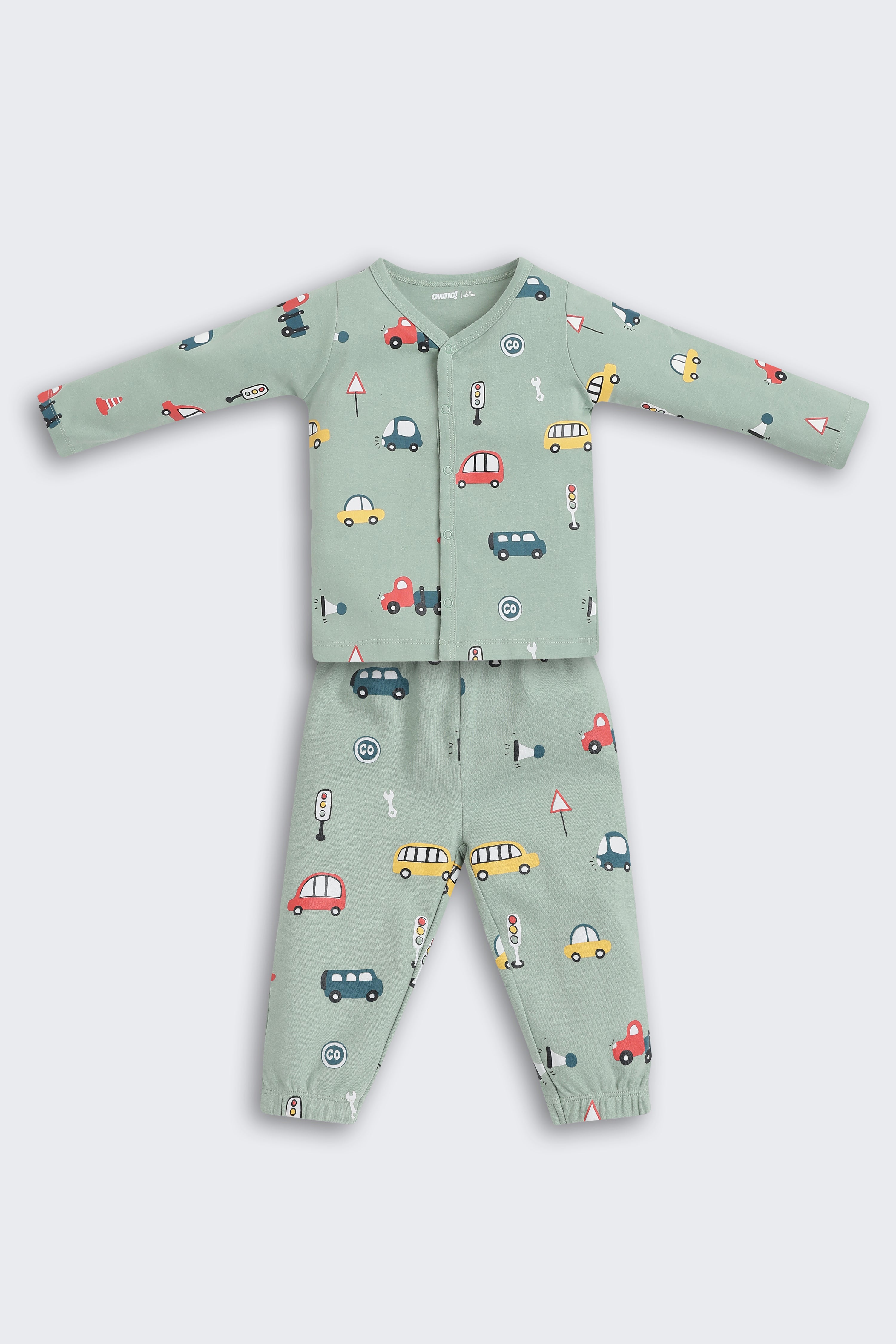 Green Bus Printed Regular Fit Co-ord Set