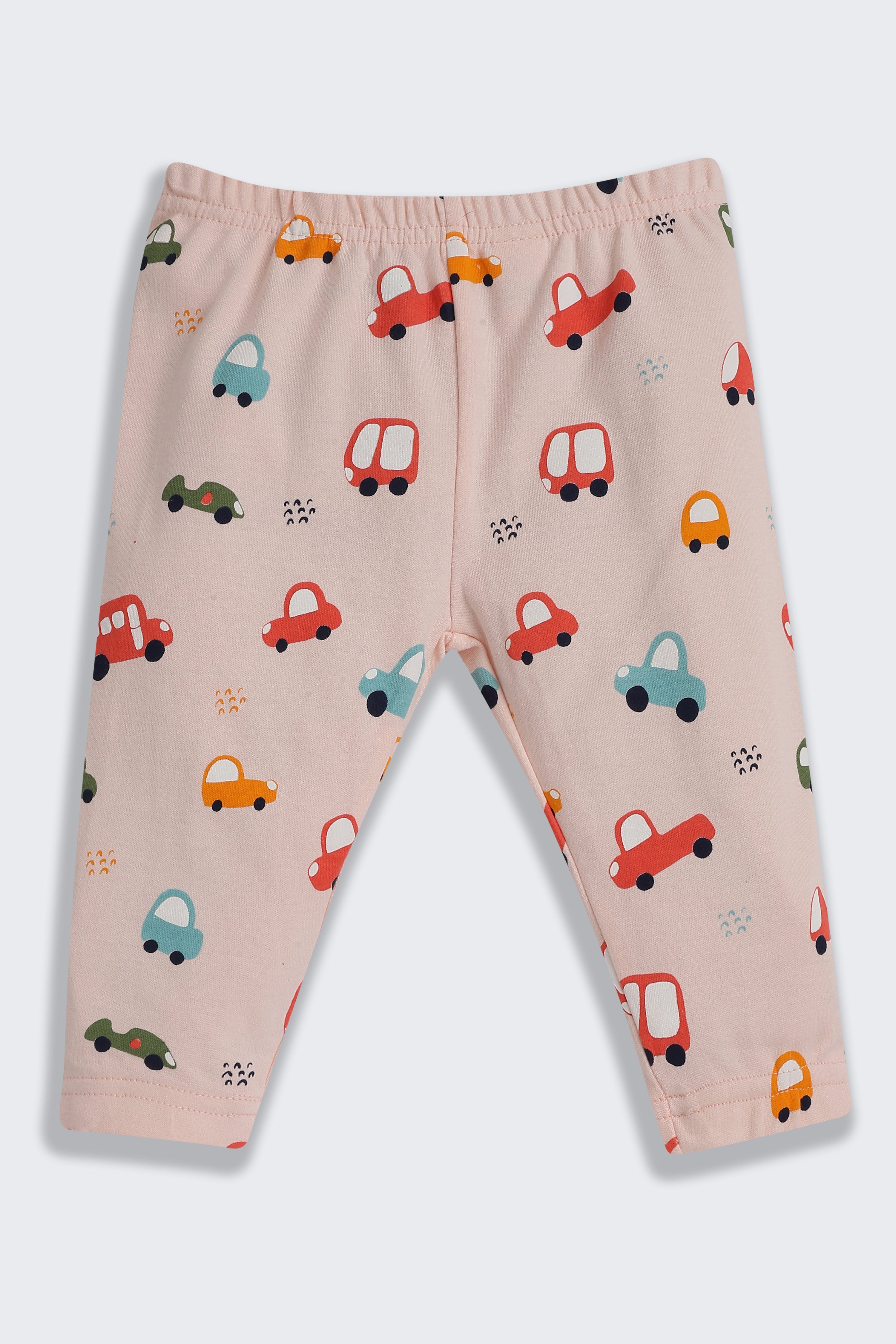 Peach Car Printed Regular Fit Co-ord Set
