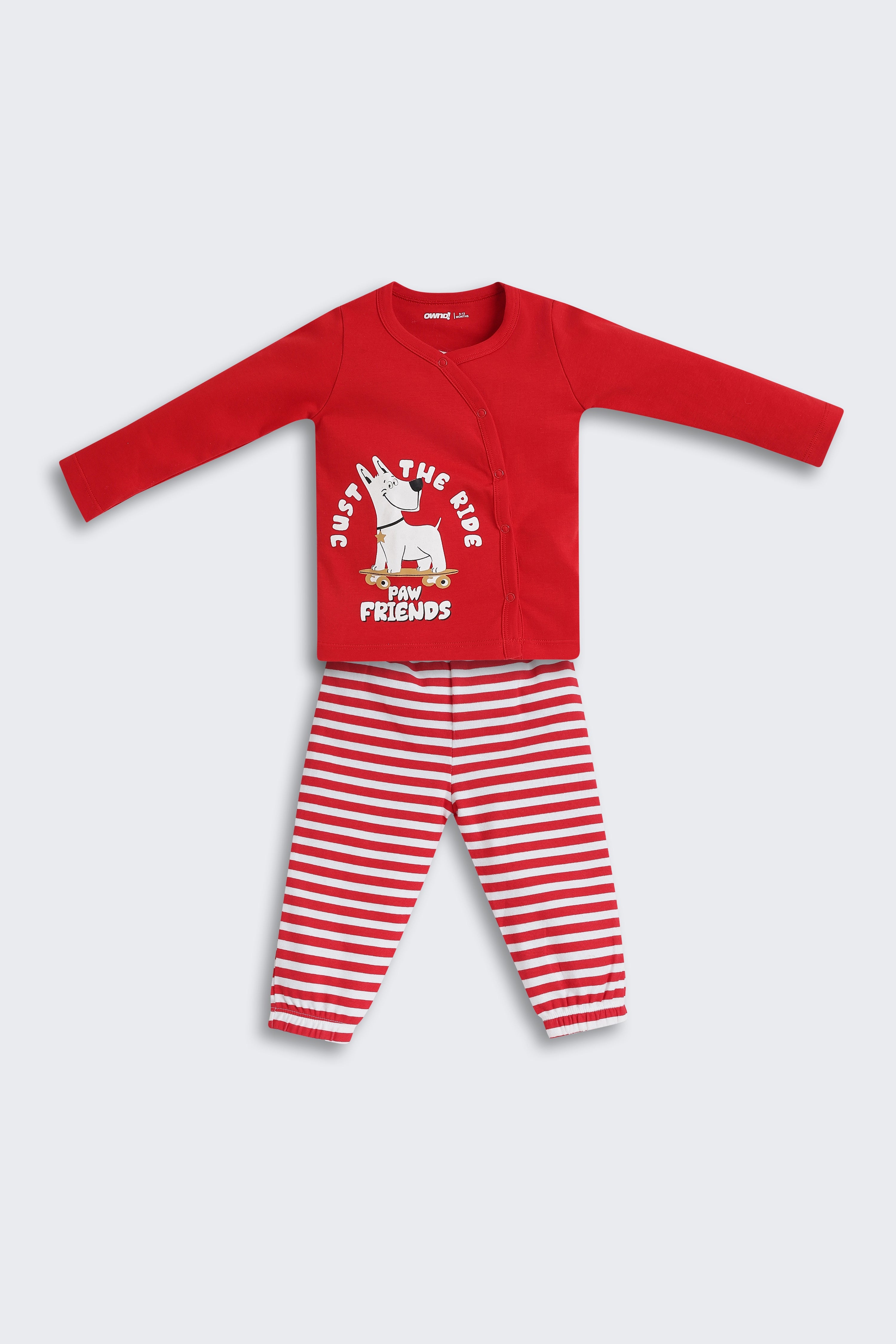 Red Dog Graphic Printed Regular Fit Co-ord Set