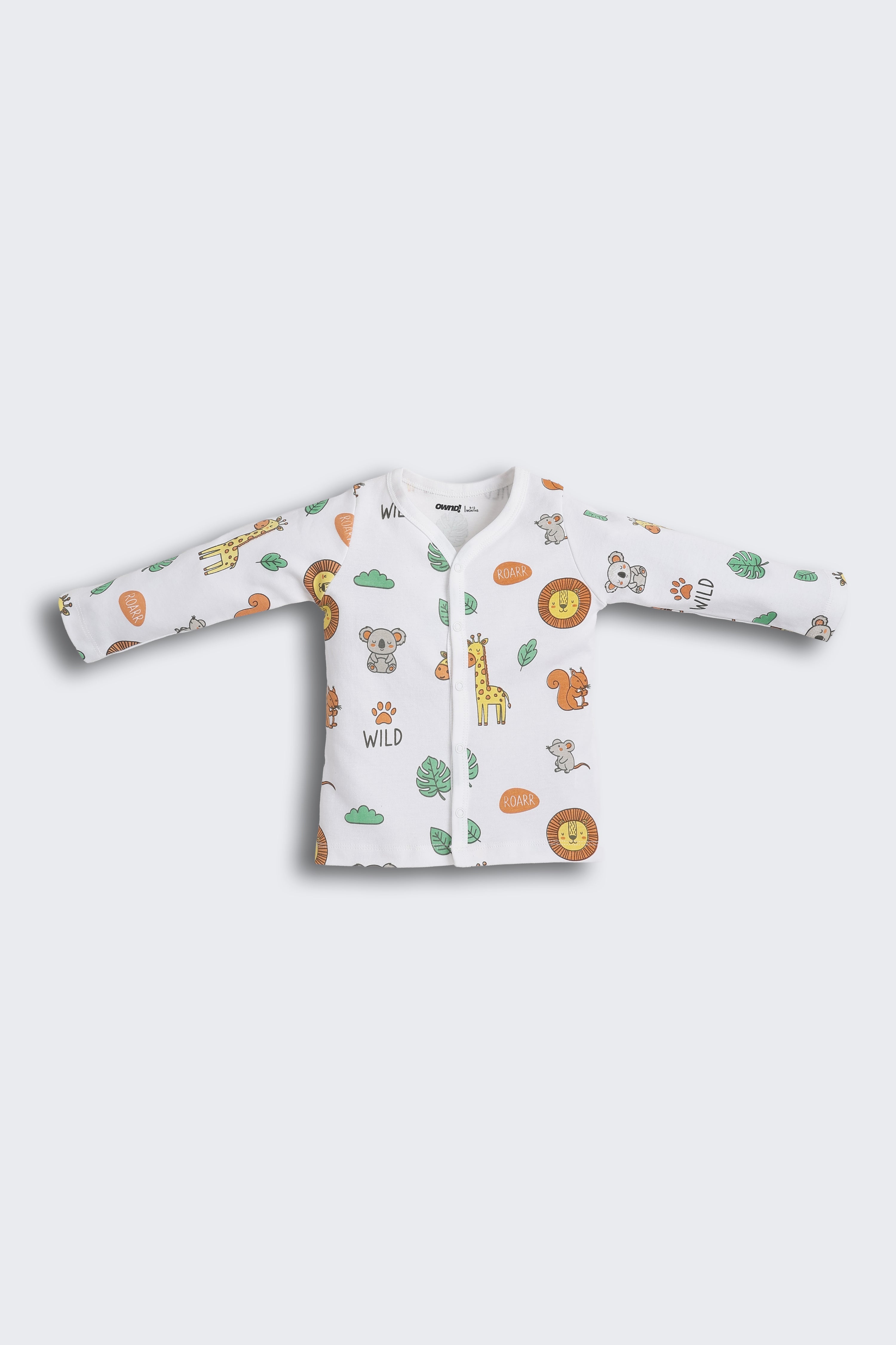 White Animal Printed Regular Fit Co-ord Set