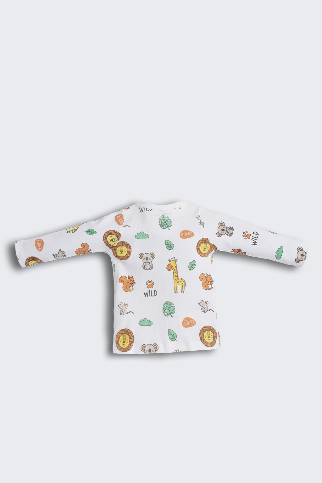 White Animal Printed Regular Fit Co-ord Set