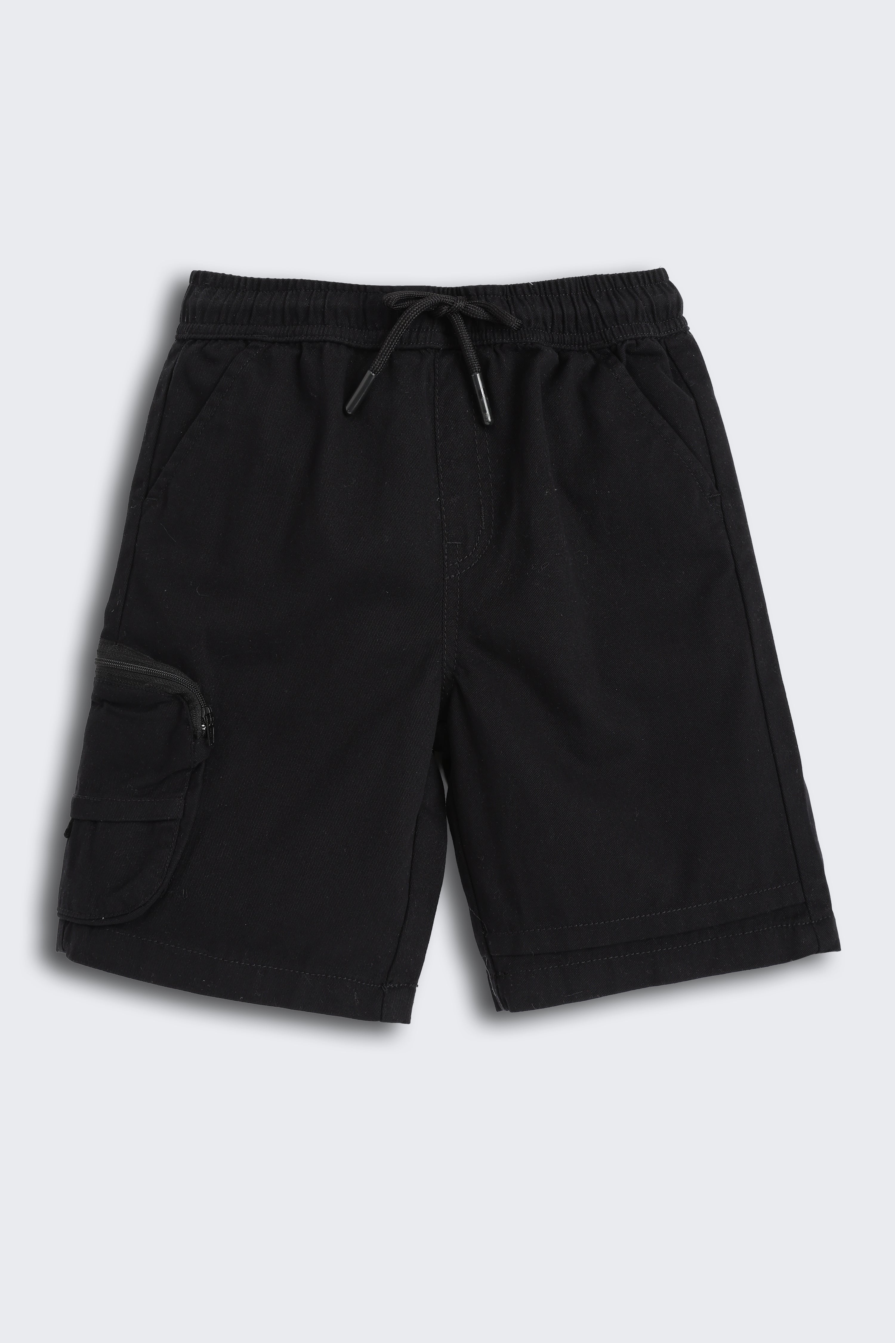 Black 4 Pocketed Regular Fit Shorts