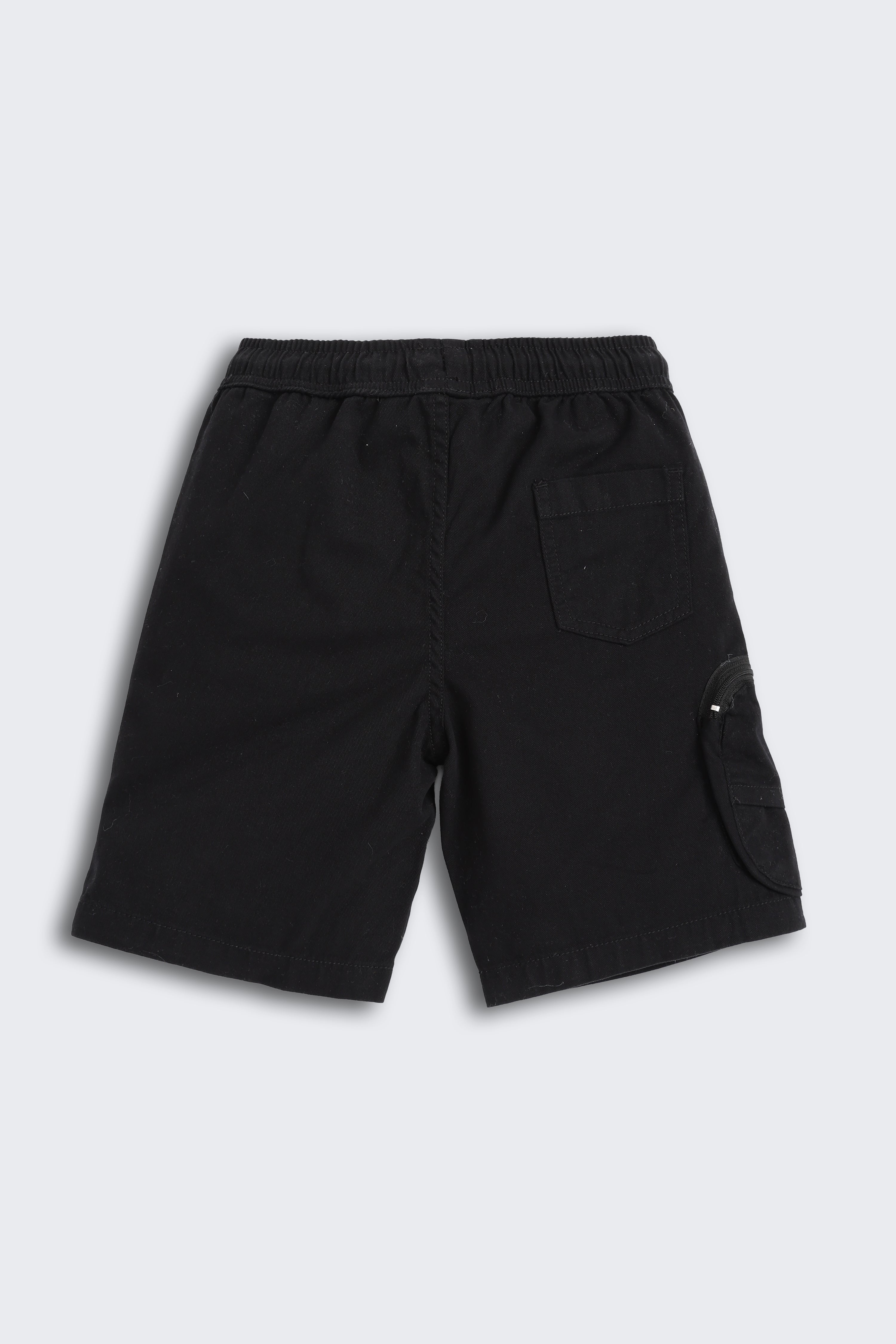 Black 4 Pocketed Regular Fit Shorts