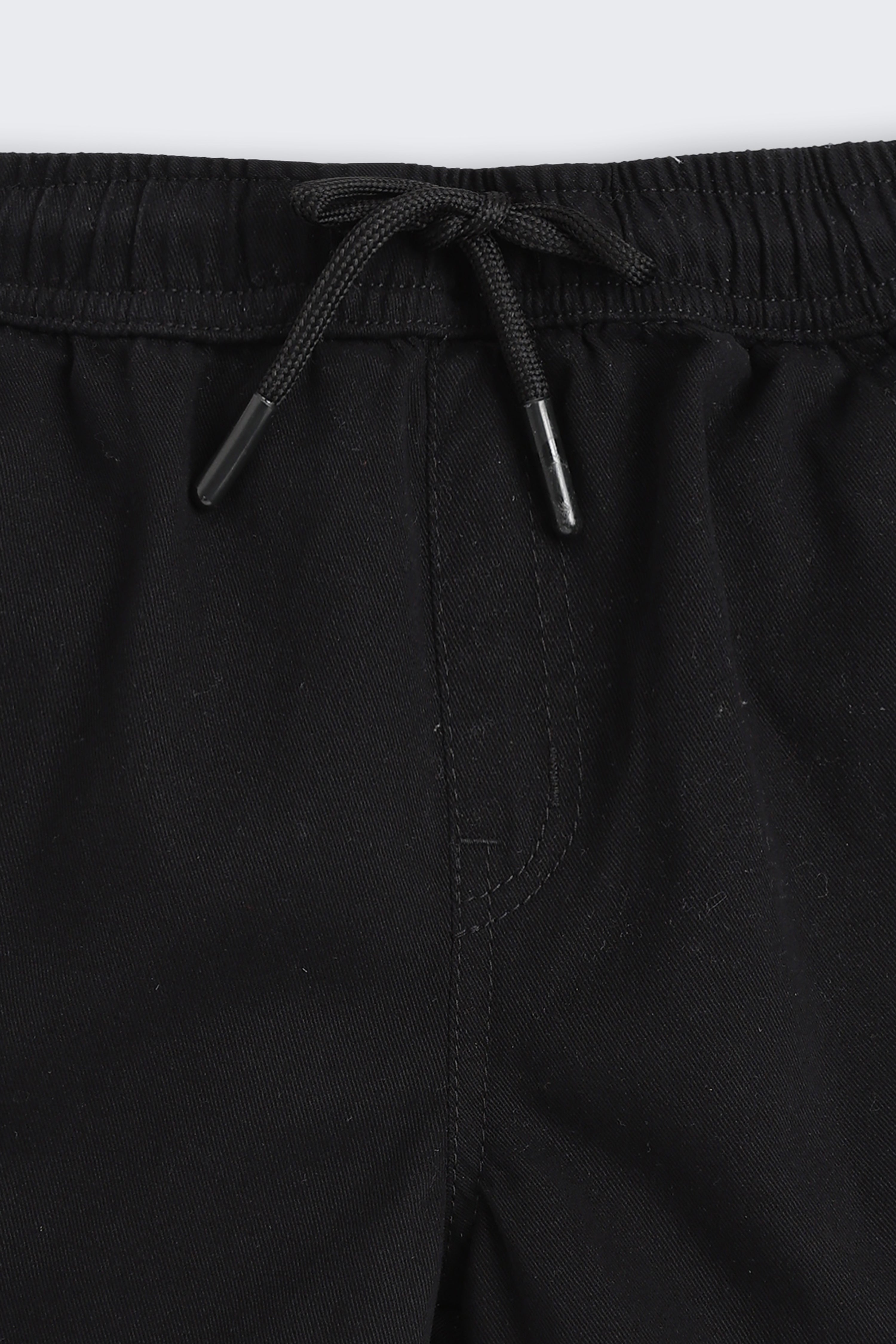 Black 4 Pocketed Regular Fit Shorts