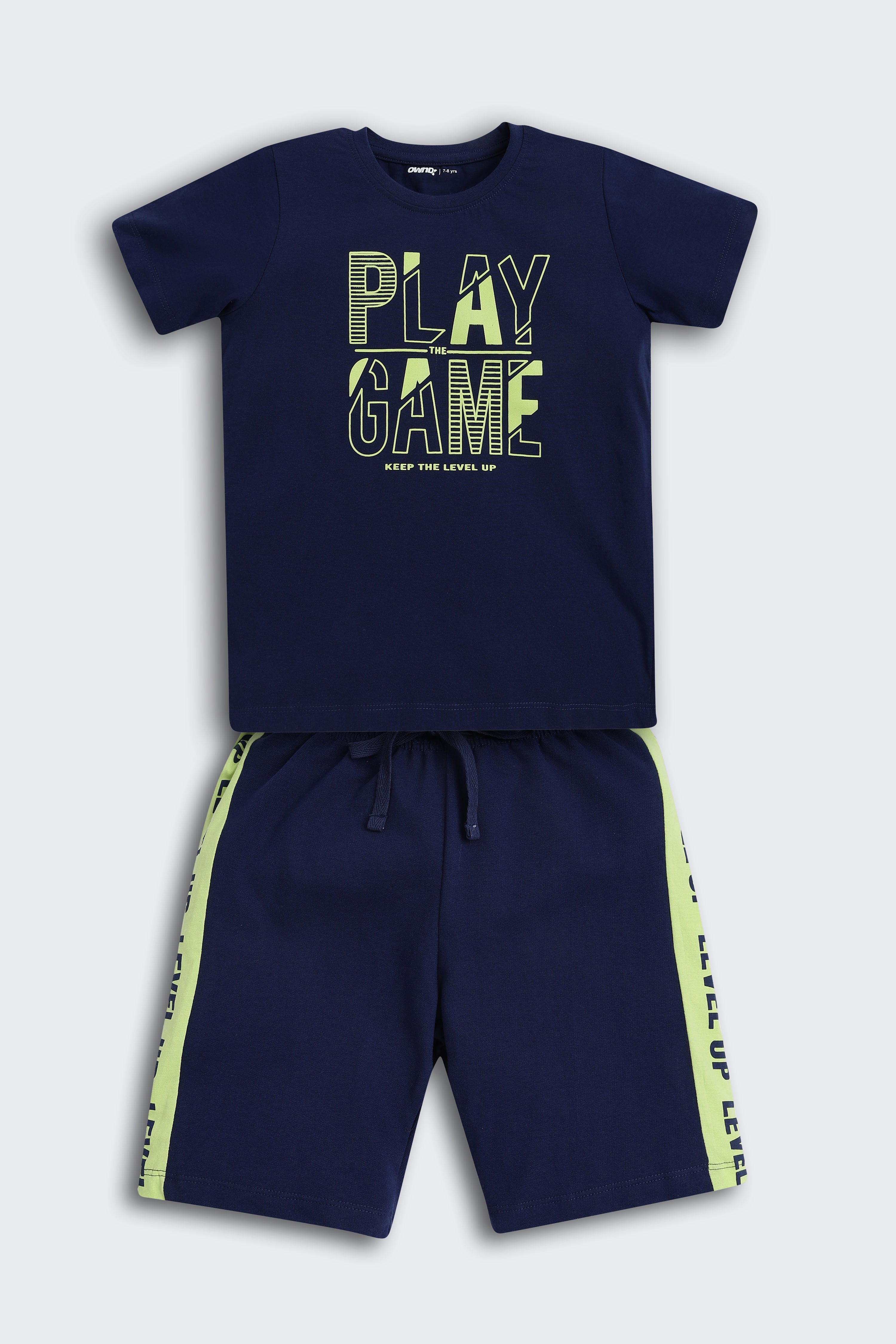 Navy Printed Regular Fit Co-ord Set