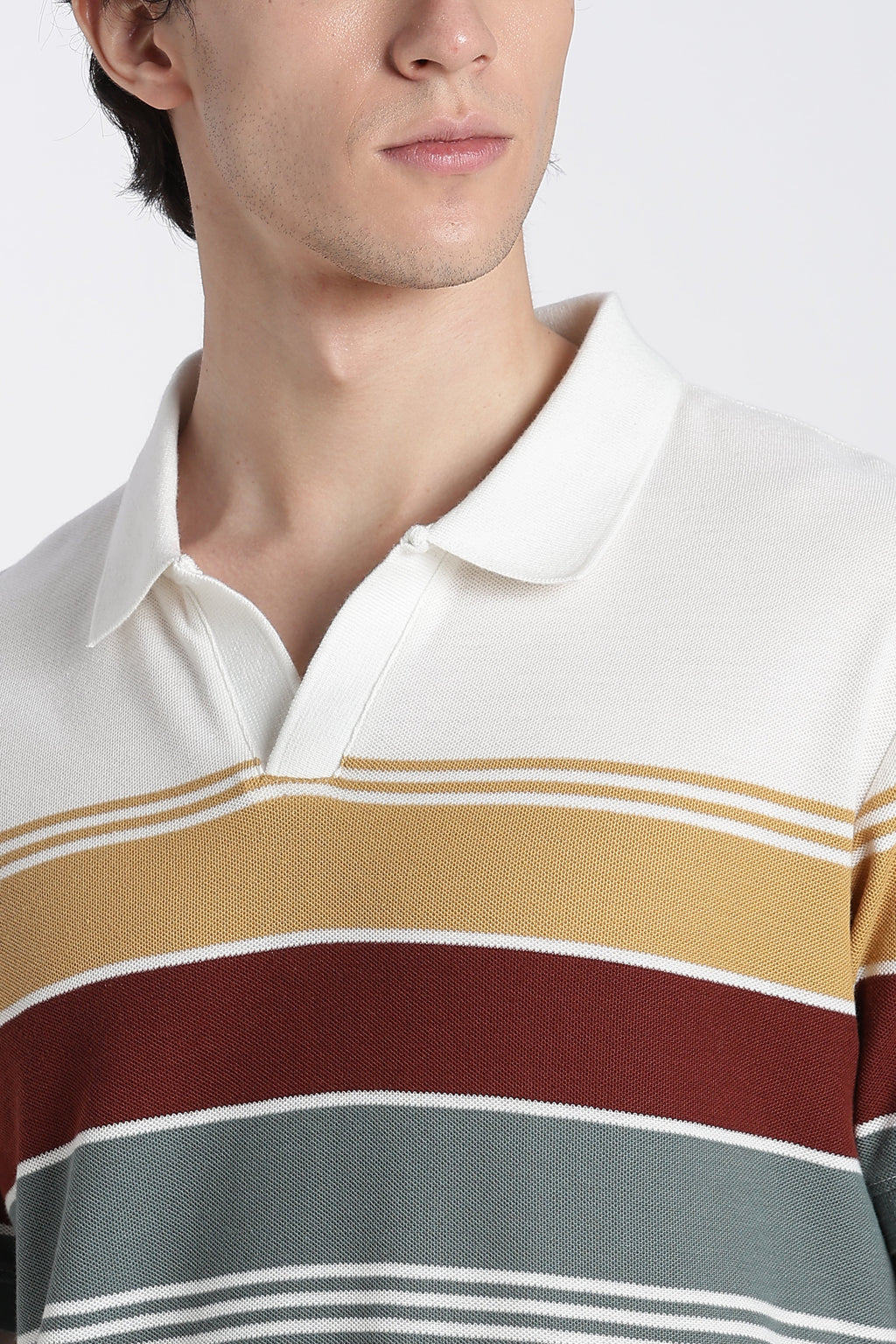 Off White Stripes Regular Fit Polo T-Shirt