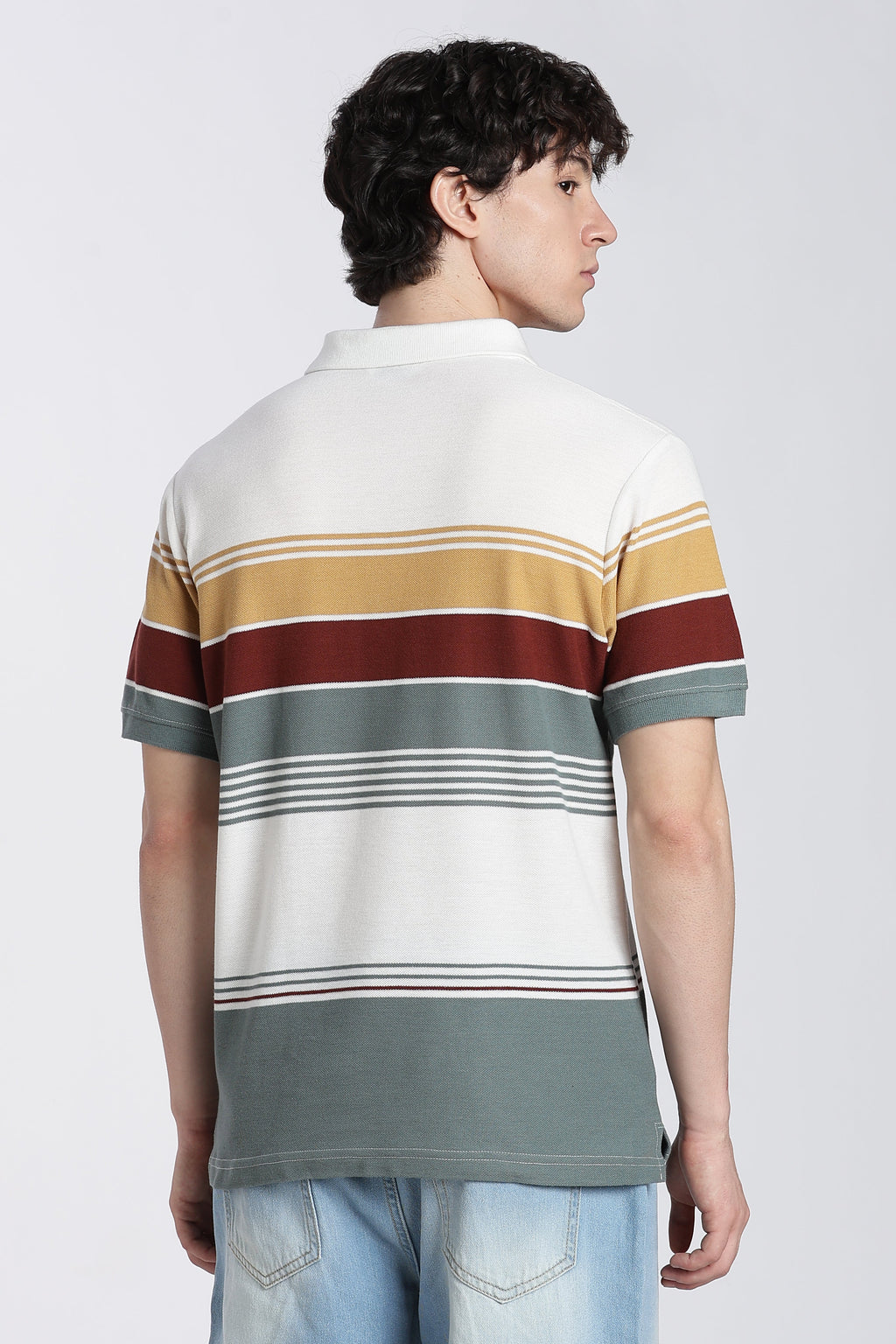 Off White Stripes Regular Fit Polo T-Shirt